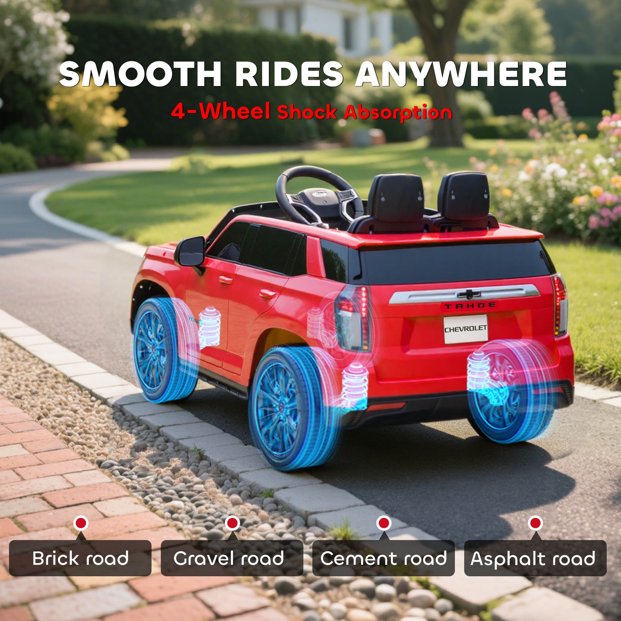 Electric Ride on Car 12V Kids Ride-on Toy, Red