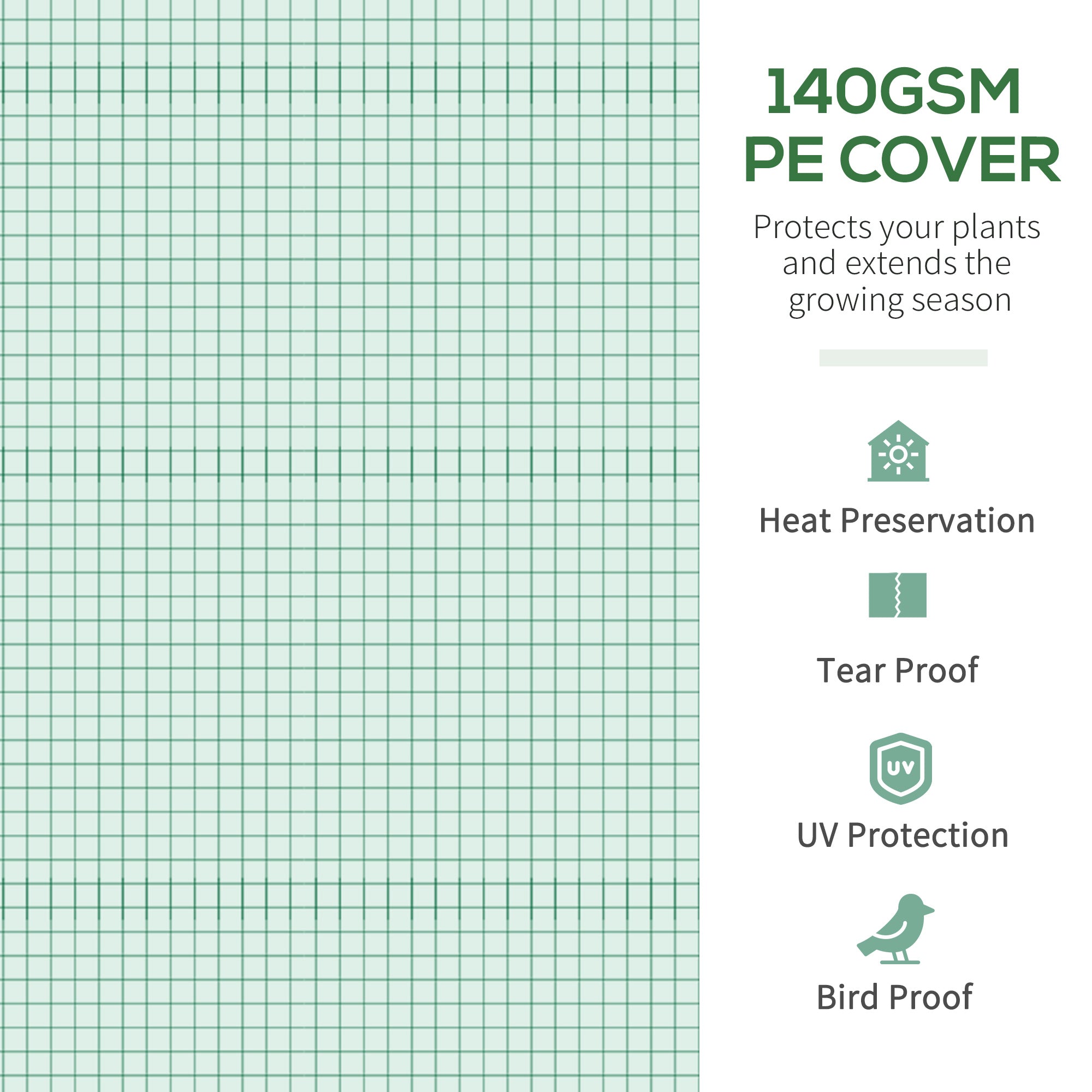 11.5' x 10' x 6.5' Walk-in Tunnel Greenhouse, Green House with Zippered Mesh Door, 7 Mesh Windows & Roll-up Sidewalls, Upgraded Gardening Plant Hot House with Galvanized Steel Hoops, Green - Green - Image 5