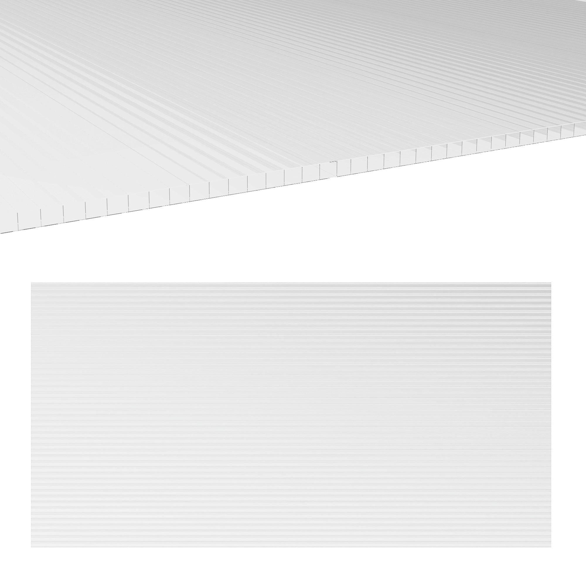 14 Pieces Twin-Wall Polycarbonate Panels Waterproof UV Protected Polycarbonate Greenhouse Panels, 4' x 2' x 0.16", Clear - Clear