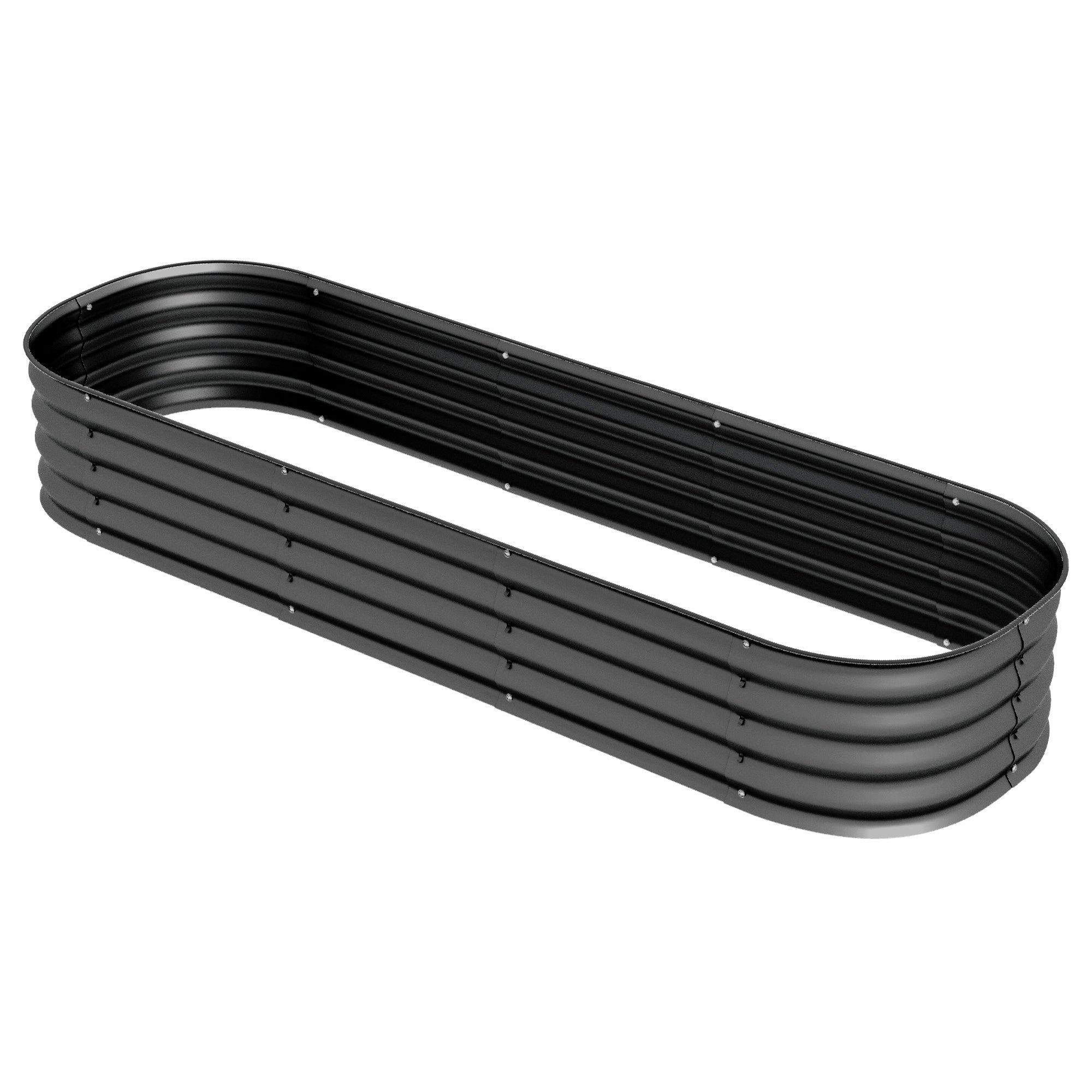 6.4' x 2' x 1' Galvanized Raised Garden Bed Kit, Metal Planter Box with Safety Edging, Dark Gray - Dark Gray