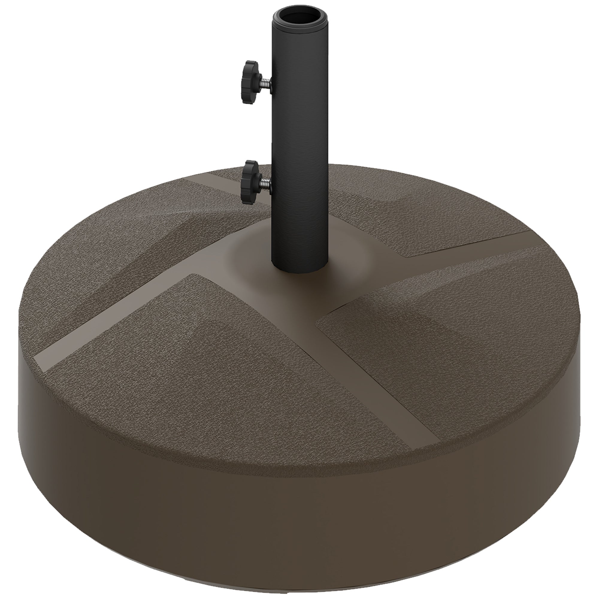 Patio Umbrella Base Holder, Heavy Duty Outdoor Umbrella Stand Base, Filled Up to 66lbs with Stand or 55lbs with Water for Garden, Poolside, Brown