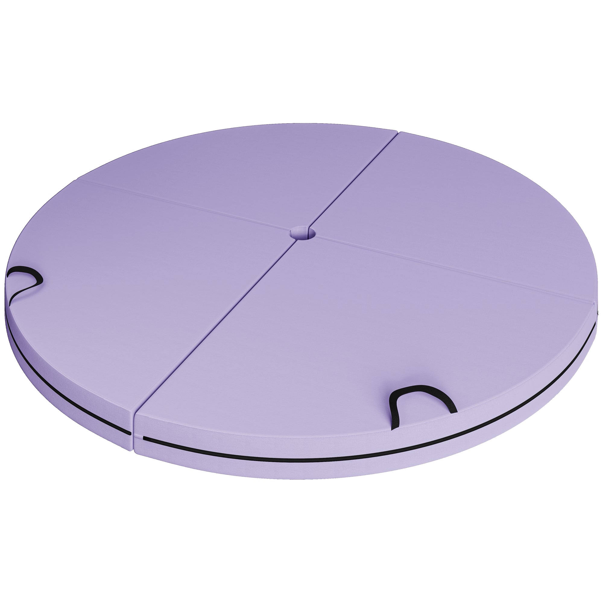 Foldable Crash Mat, Pole Padding with Carrying Handles and EPE Foam for Dance Training and Exercise, Purple