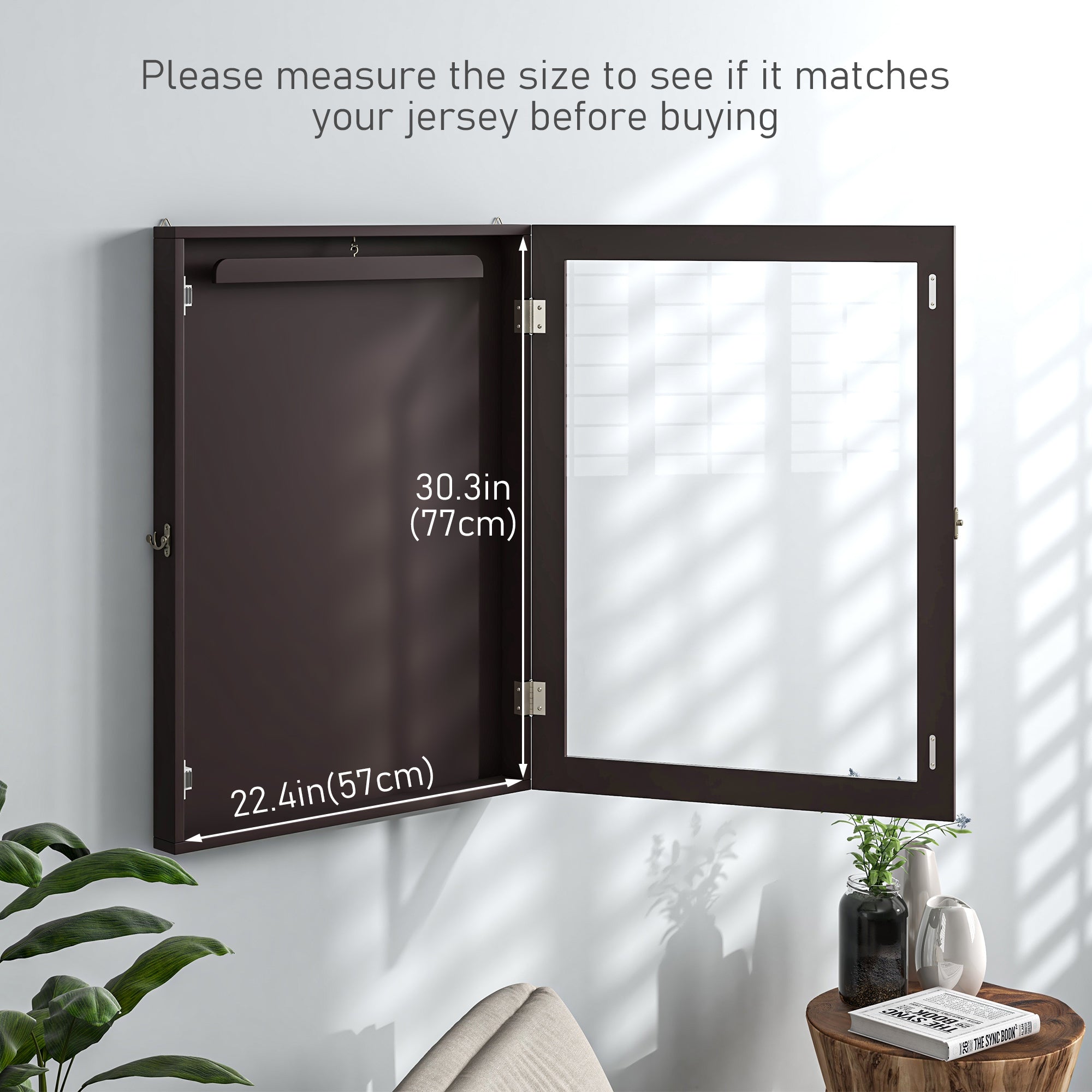 23.5" x 31.5" UV-Resistant Sports Jersey Frame Display Case, Brown