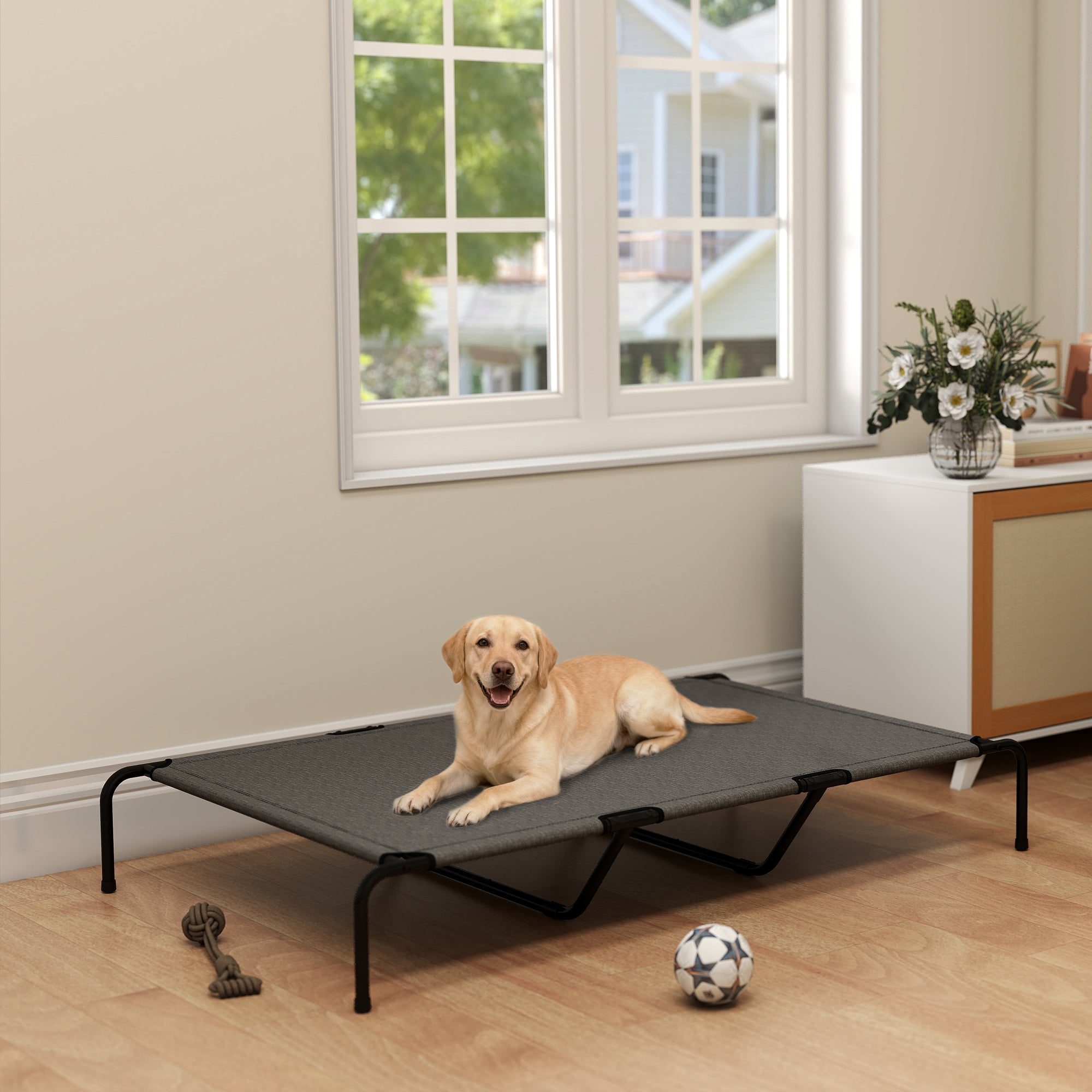 Elevated Dog Bed for Large Breeds Gray 60"L - Gray - Image 7