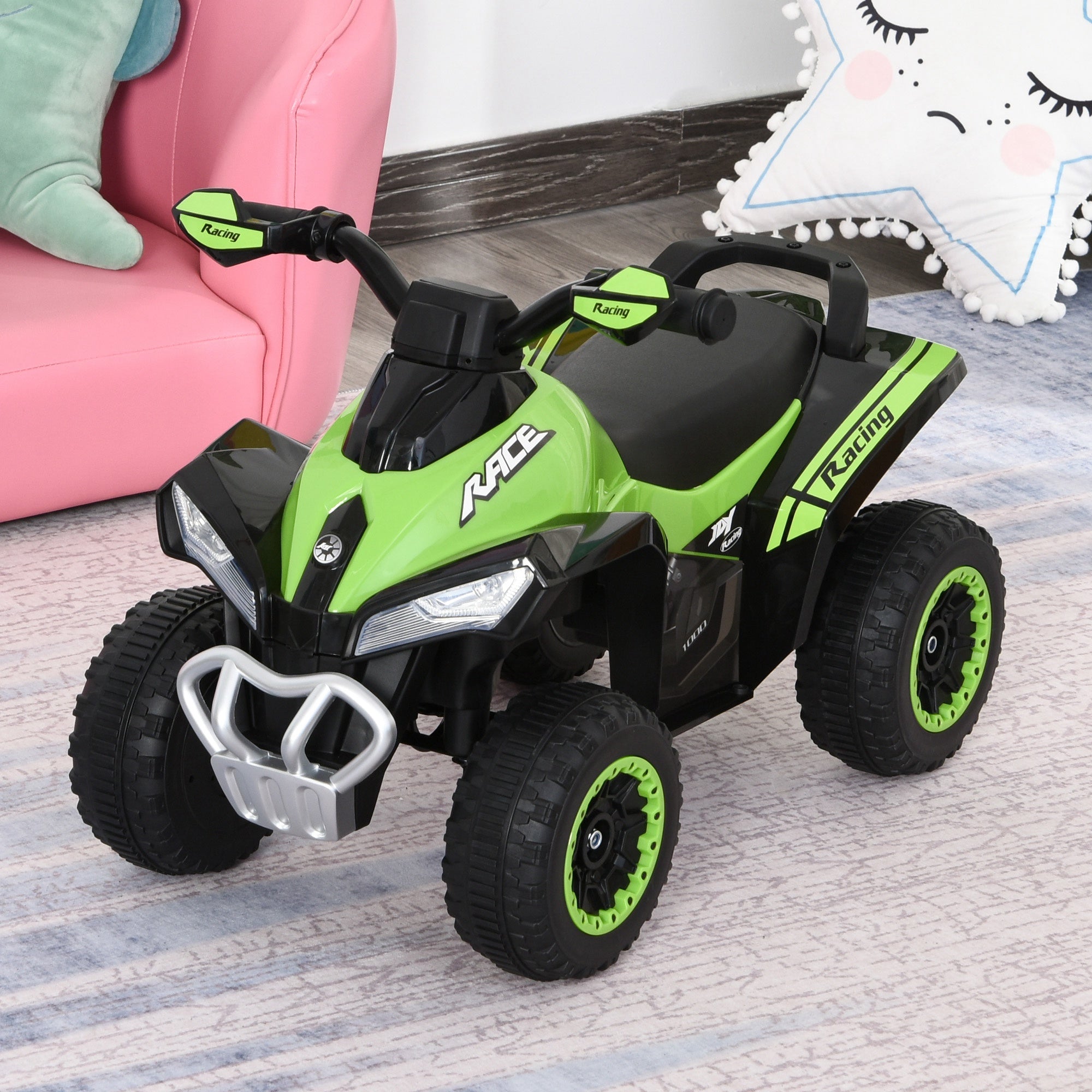 NO Power Kids Ride On Push Car, w/ Music, Lights for 1.5-3, Green