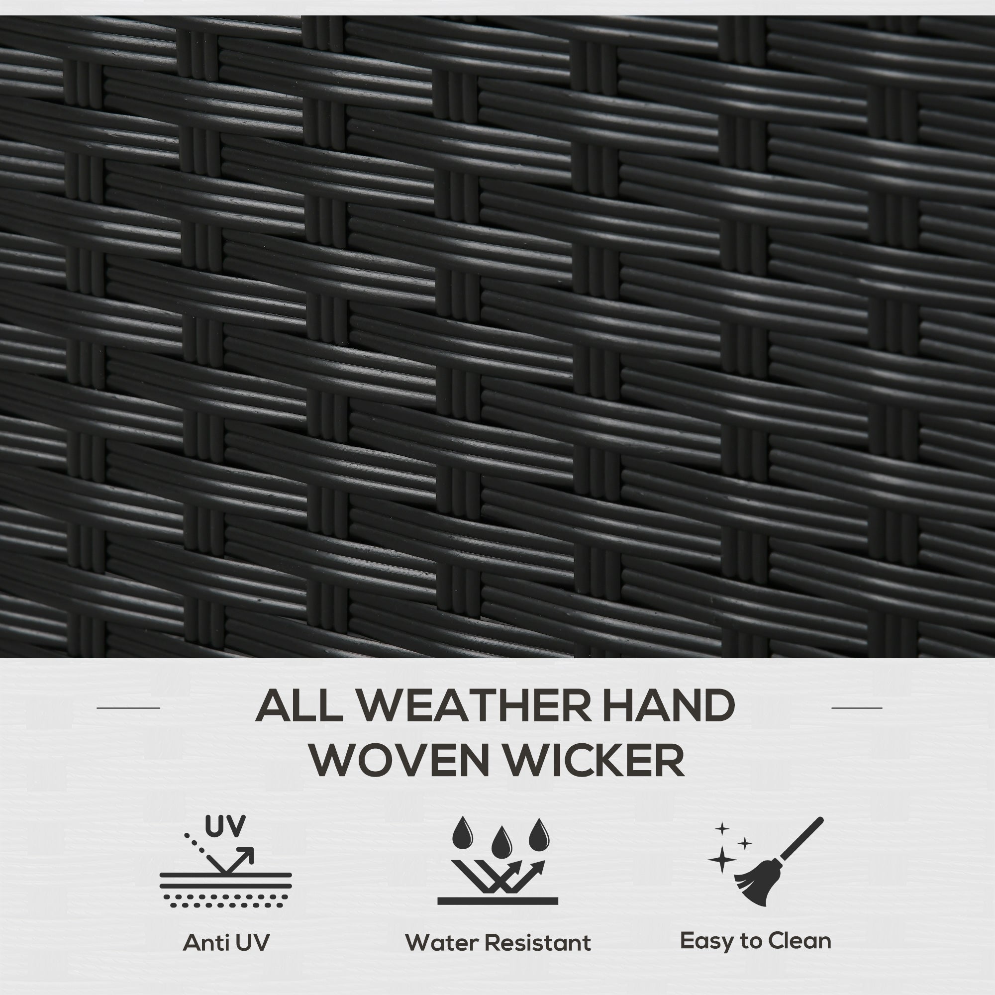 Outdoor Deck Box & Shoe Storage, PE Rattan Wicker Towel Rack with Liner for Indoor, Outdoor, Patio Furniture Cushions, Pool, Garden Tools, Black - Black - Image 5
