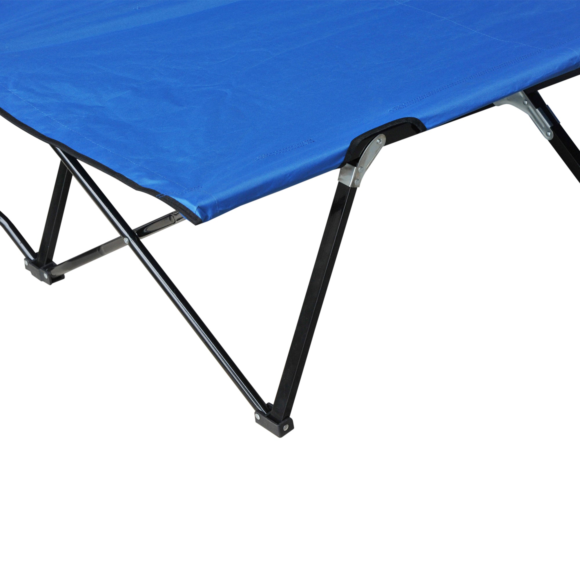 2 Person Folding Camping Cot for Adults, 50" Extra Wide Outdoor Portable Sleeping Cot with Carry Bag, Elevated Camping Bed, Beach Hiking, Blue