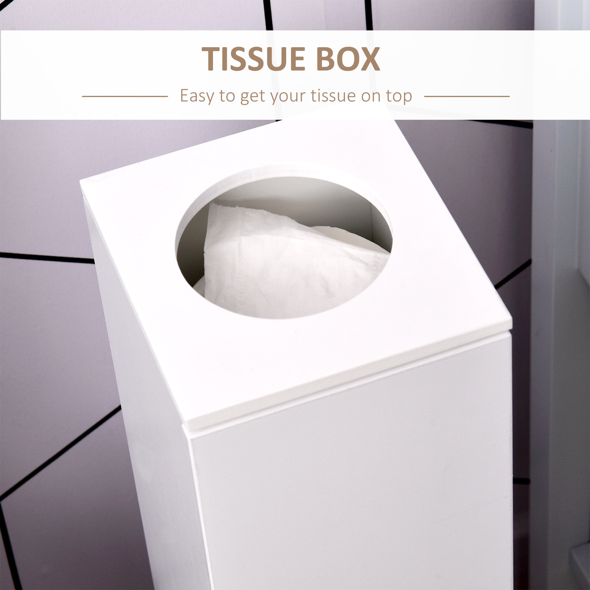 Small Toilet Paper Cabinet, Bathroom Corner Cabinet with Doors and Shelves for Paper Shampoo, White