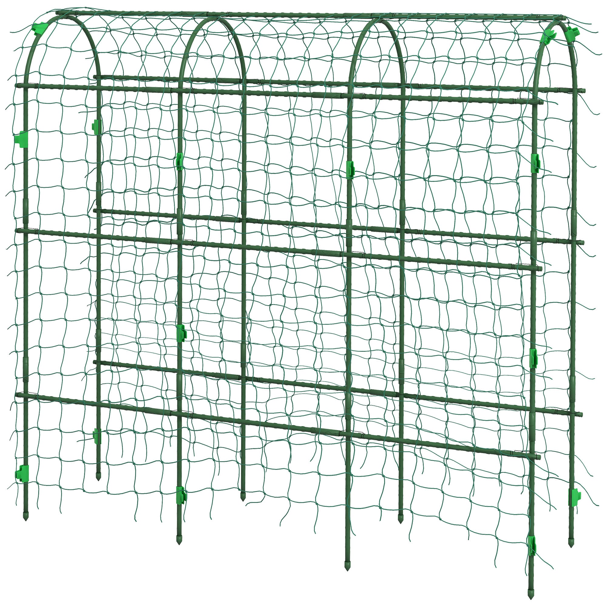 Metal Garden Trellis, Arch Trellis for Climbing Plants Outdoor, A-Frame, with Climbing Net, 17" x 72" x 72", Green - Green