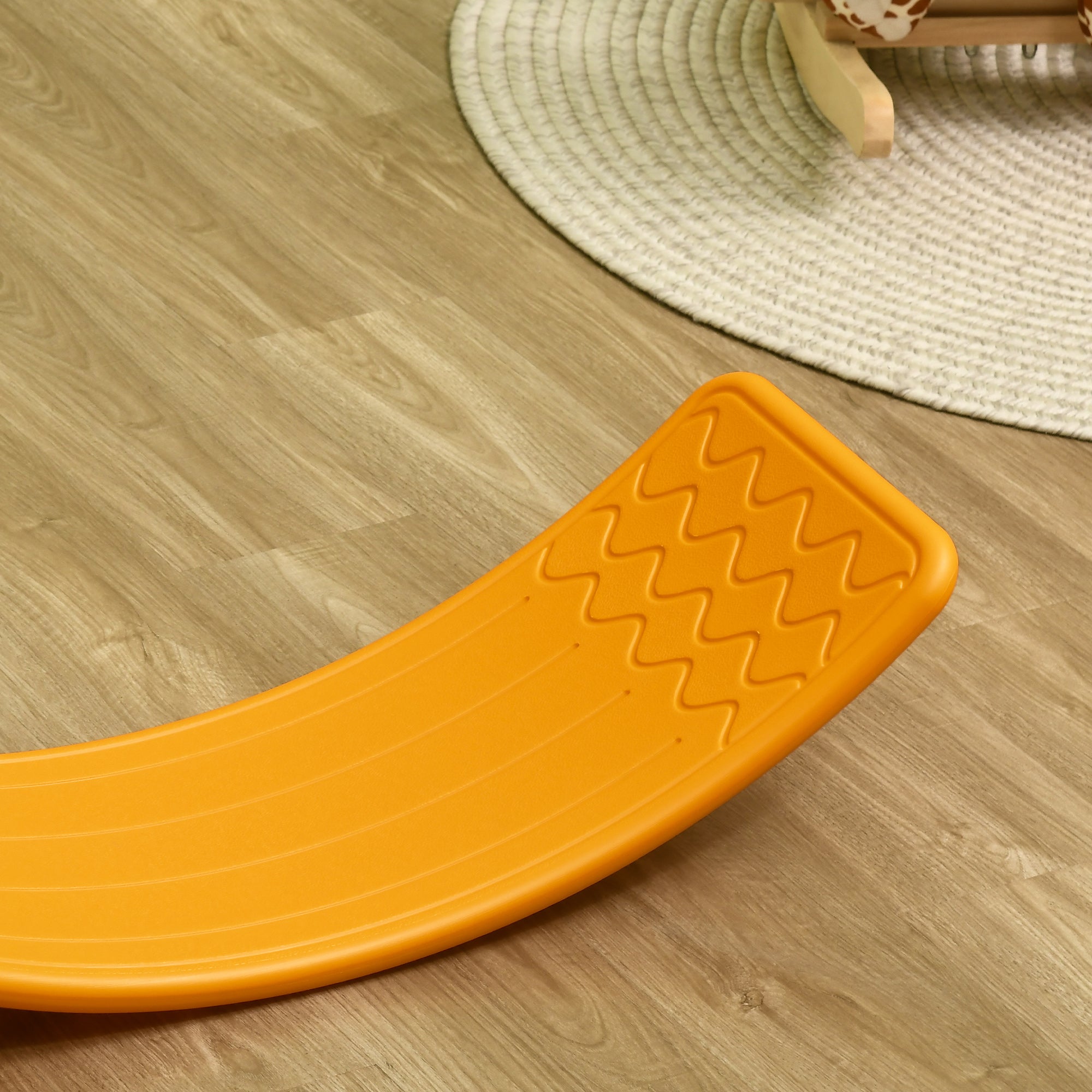 32.3" Balance Board, Wobble Board for Kids & Toddlers, Montessori Waldorf Toy for Ages 3-6 Years Old, Orange