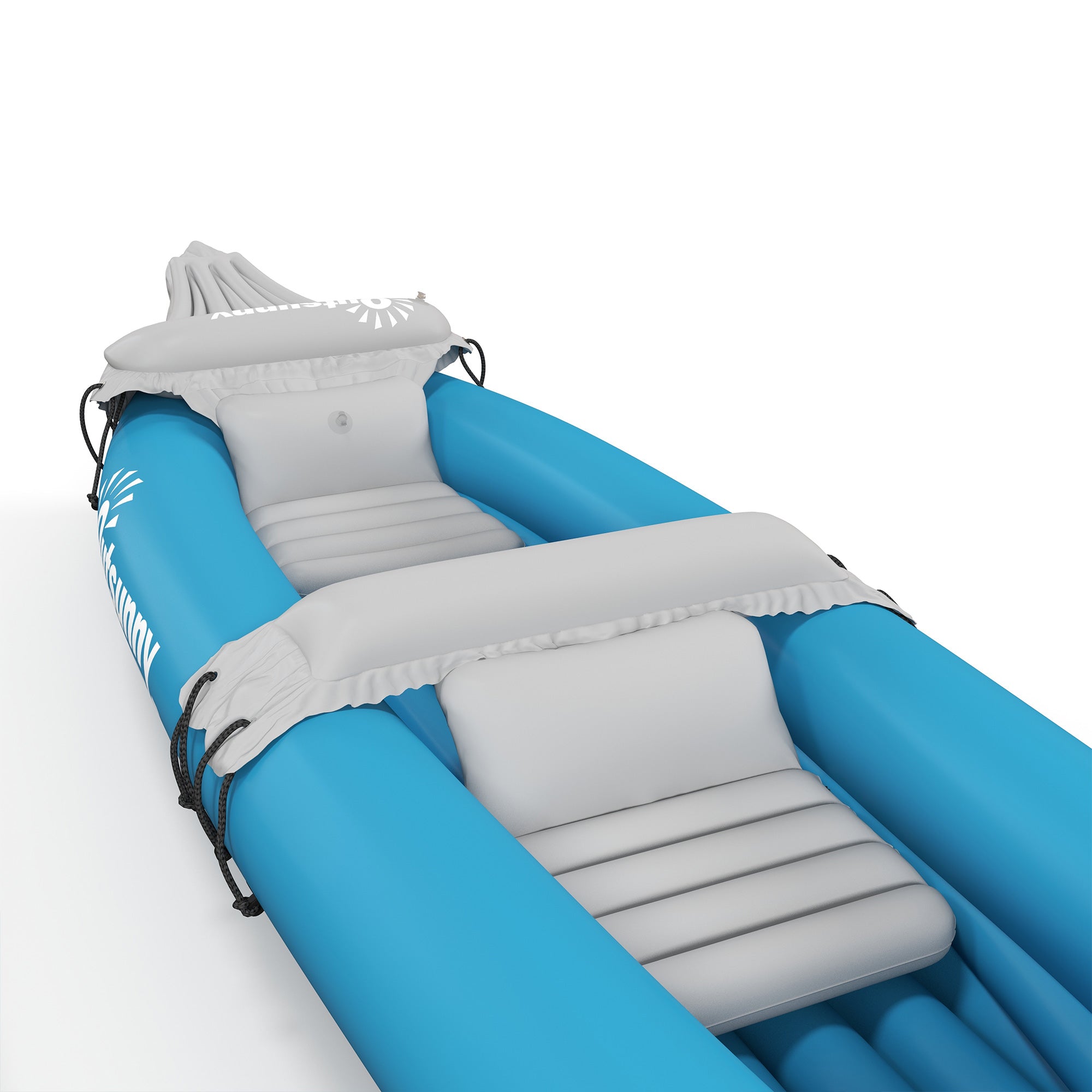 Kayak, 2 Person Inflatable Kayak, Includes Paddles, Aluminum Oars, Repair Kit, Portable Tandem Blow Up Boat, Blue