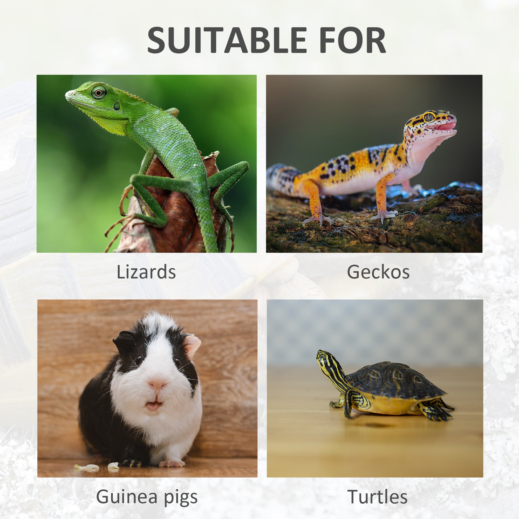 Wooden Reptile Cage with 3 Windows Slide-out Tray for Turtles, Lizards, Snakes - Grey - Image 7