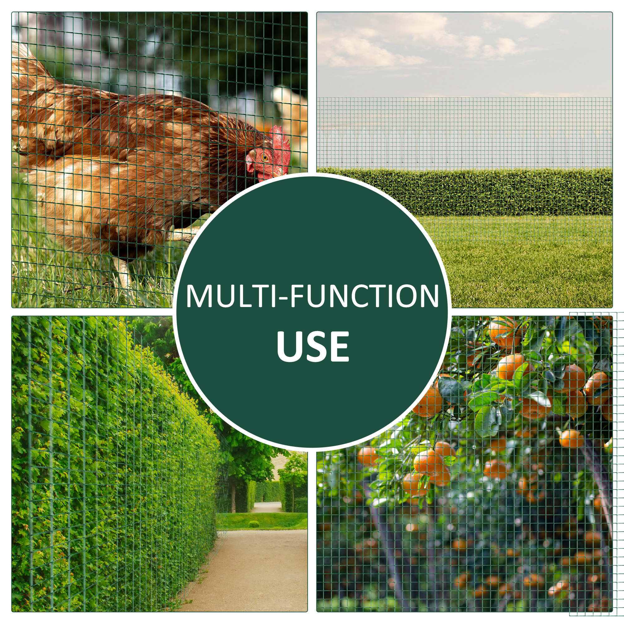 PVC Coated Steel Chicken Rabbit Mesh Fencing Wire Garden Galvanized Fence Border - Dark Green - Image 4