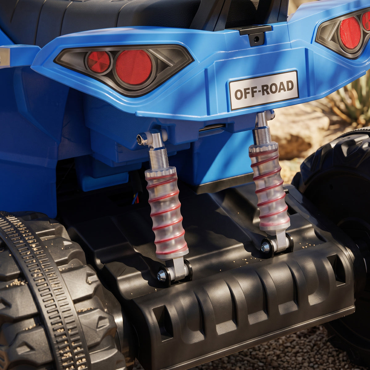 24V 2 Seater Ride On Toys, Kids ATV 4 Wheeler with Dual Motors, High & Low Speed for Boys Girls Aged 3-8 Years, Blue