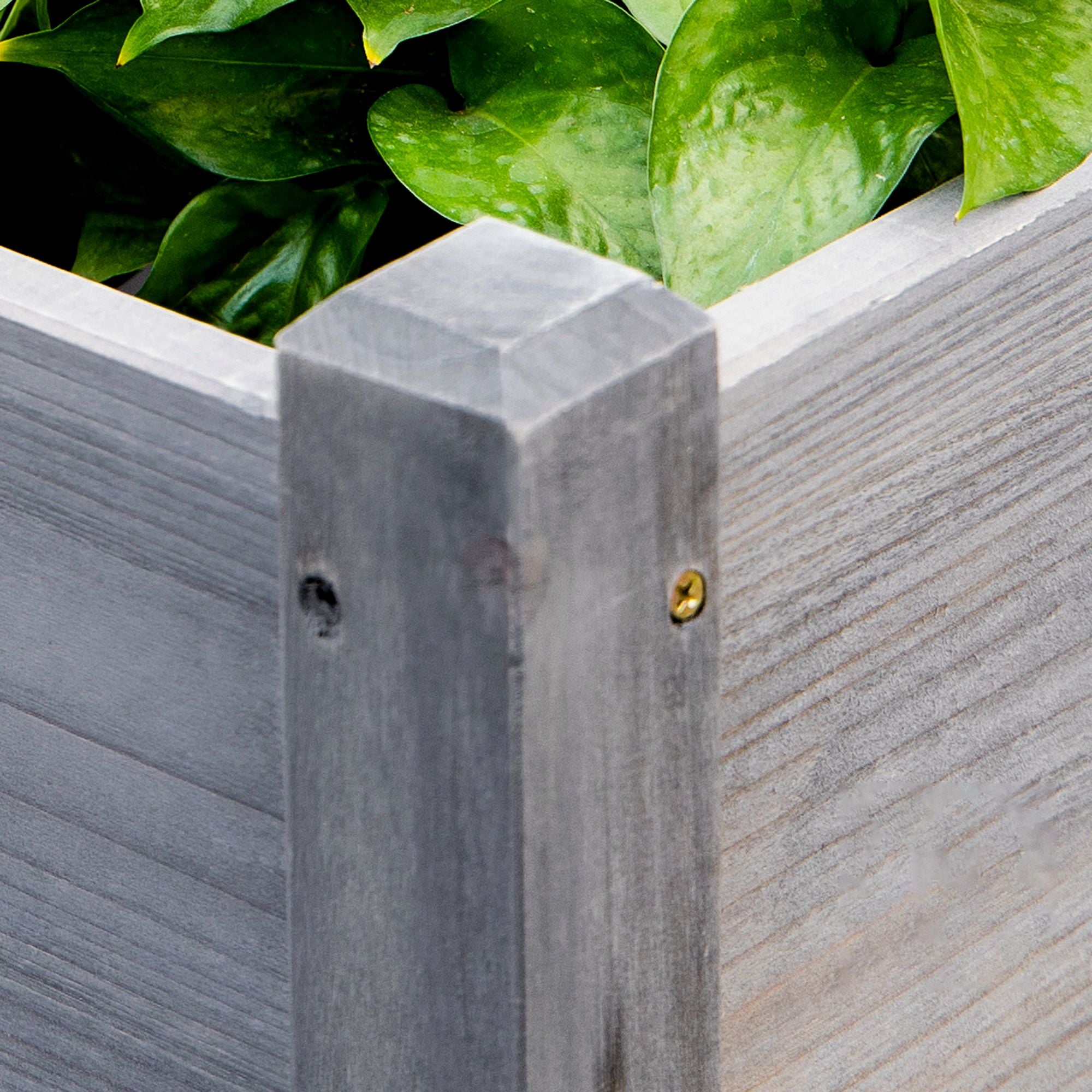 3 Tier Raised Garden Bed Freestanding Planter Box for Vegetables, Herb, Flowers - Grey - Image 8