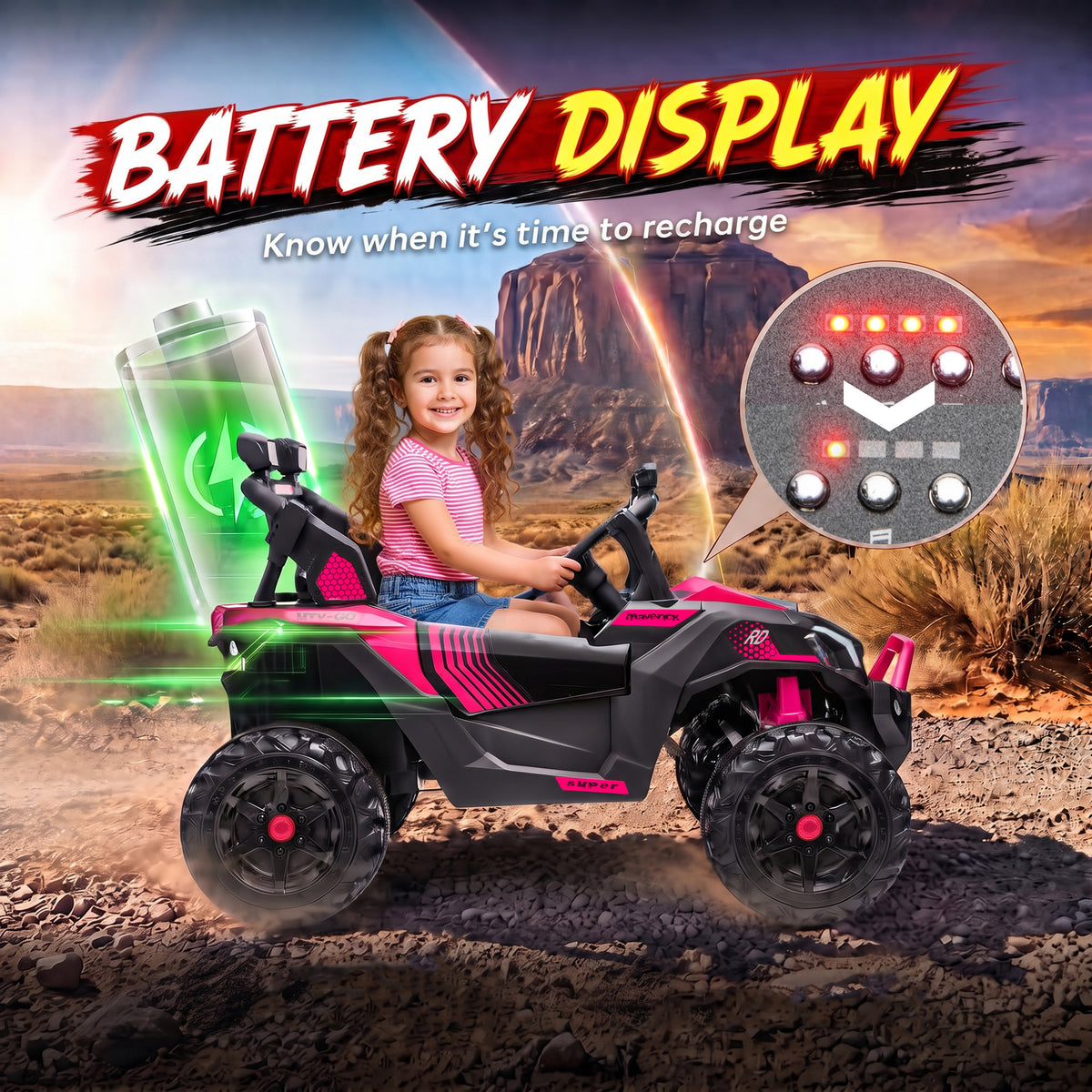 24V 2 Seater Ride On Truck Car for Big Kids with Remote Control, Dual Motors, 4-Wheel Suspension for Ages 3-8, Pink
