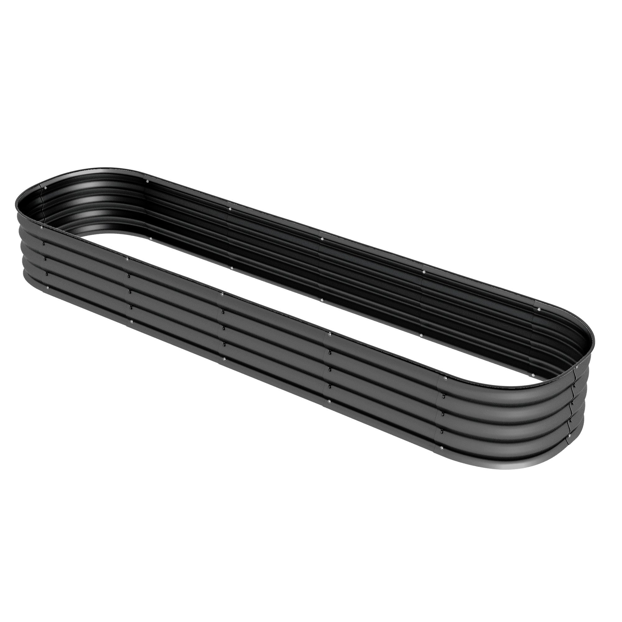 7.9' x 2' x 1' Galvanized Raised Garden Bed Kit, Metal Planter Box with Safety Edging, Dark Gray - Dark Gray