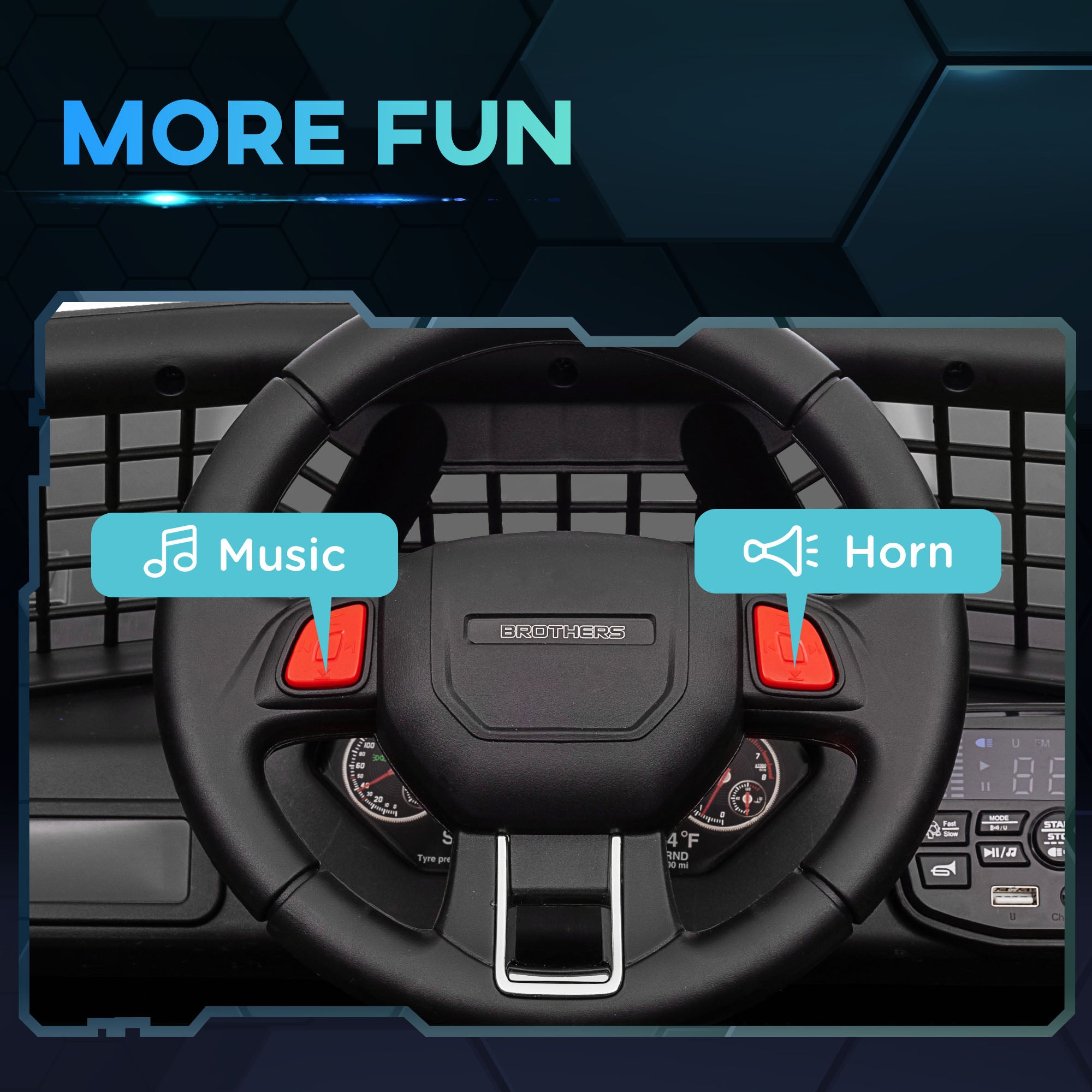 12V Ride on Car, Ride on Truck w/ Remote, 4 Suspension Wheels, 3 MPH Max Speed, Music, Horn & Lights, Black