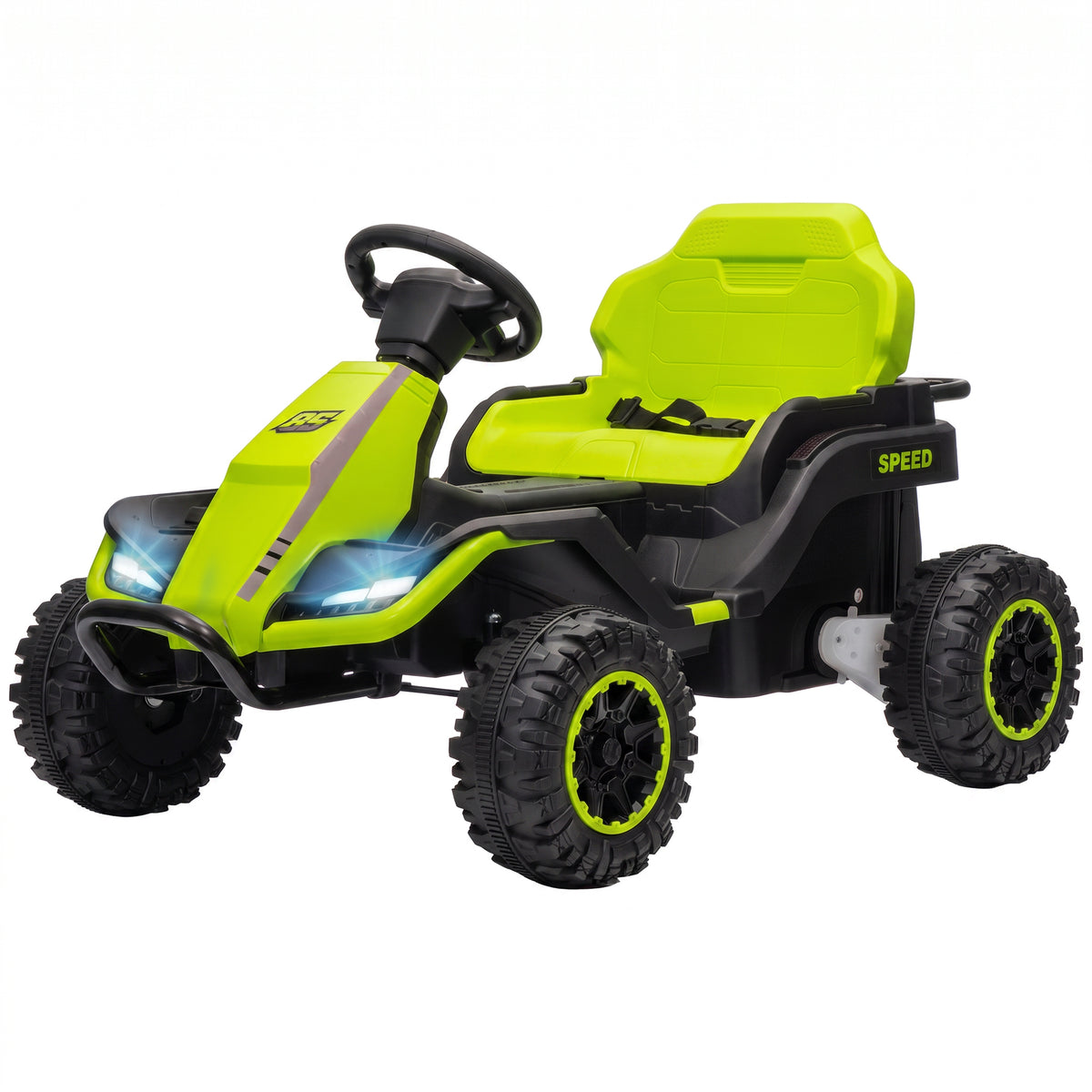 24V Kids Electric Ride On Car with Dual Motors, Remote Control, 4-Wheel Suspension, Soft Start for 3-6 Years, Green