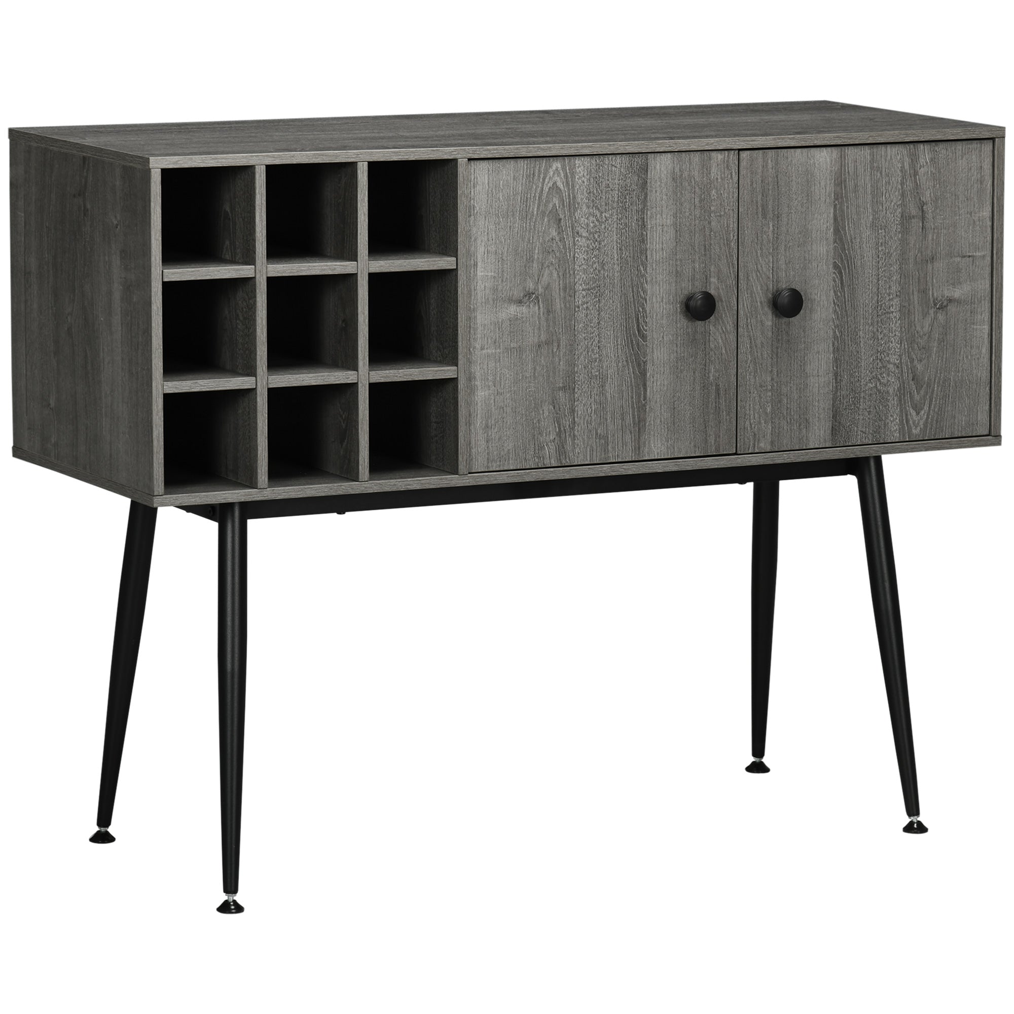 Coffee Bar Cabinet 9-Bottle Wine Rack and Adjustable Shelf, Sideboard Buffet Cabinet Wine Cabinet for Living Room