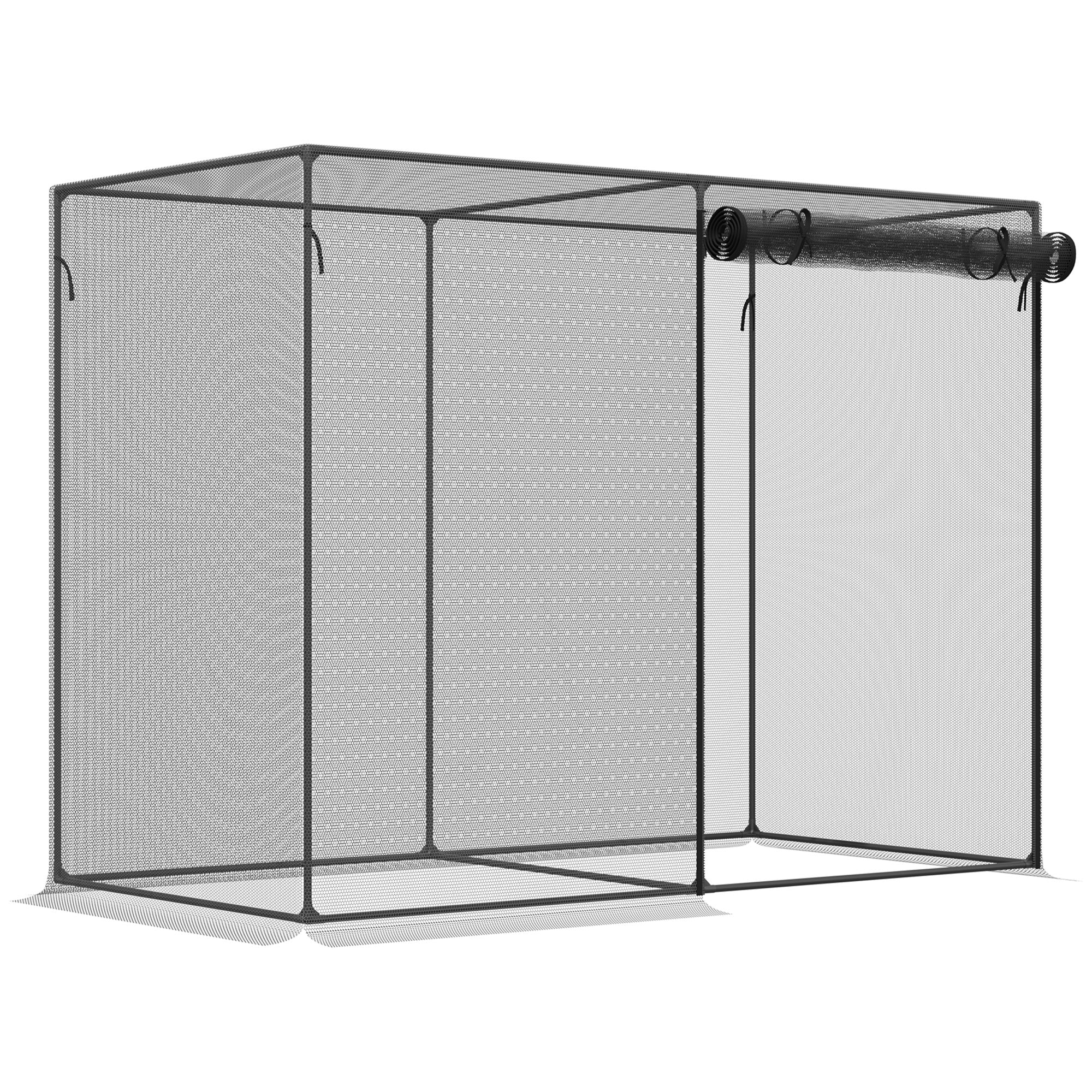 6' x 3' x 5' Crop Cage, Plant Protection Tent with Zippered Doors for Vegetable Garden, Backyard, Black - Black
