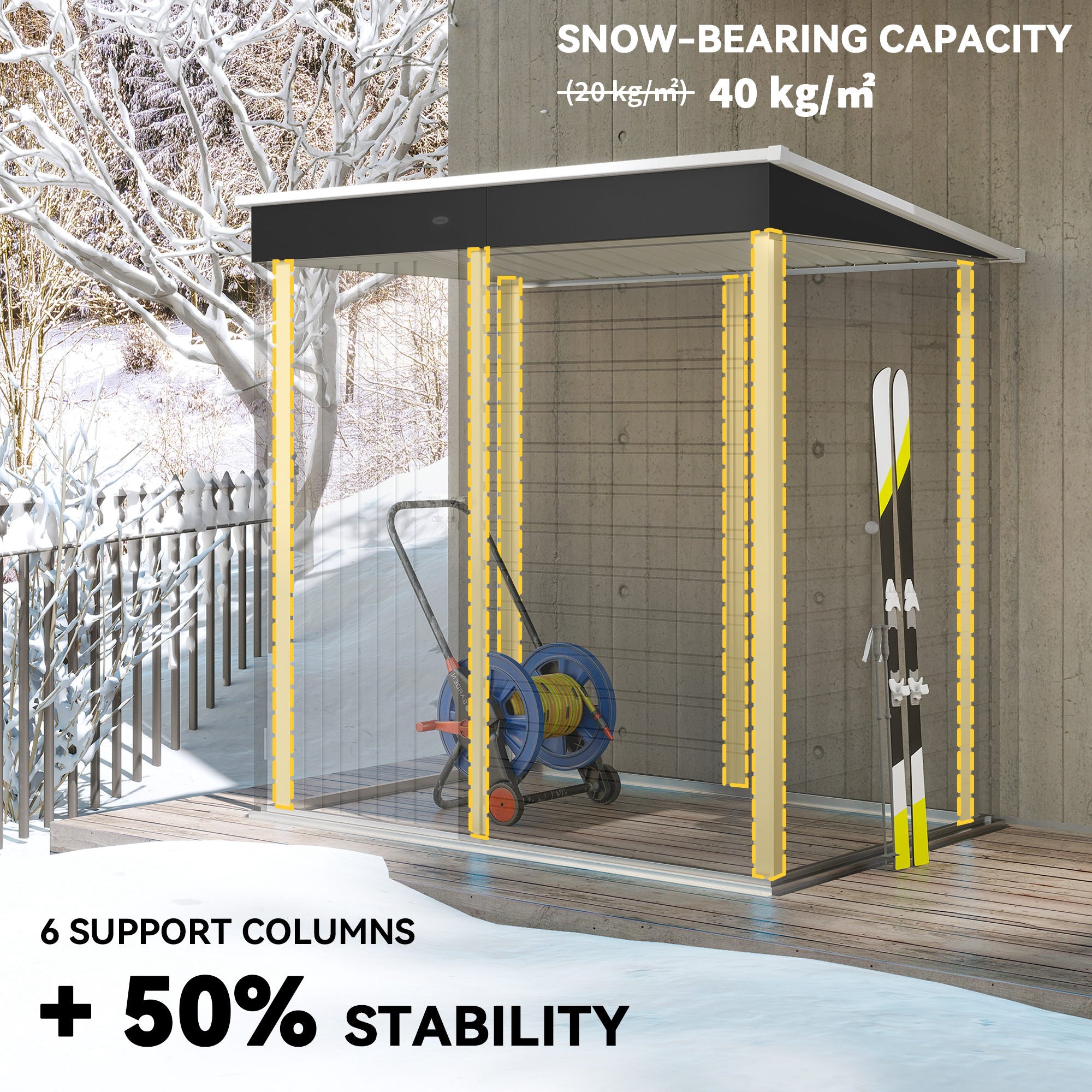 6' x 4' Outdoor Garden Shed, Metal Storage Shed with Lockable Door and Gloves for Backyard Garden Patio, Dark Gray - Dark Gray - Image 5
