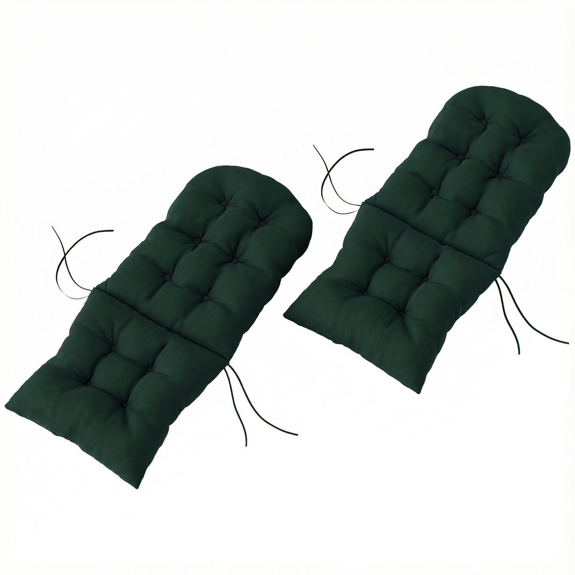 Outdoor Adirondack Chair Cushions Set of 2, Tufted High Back Patio Chair Cushions, Dark Green
