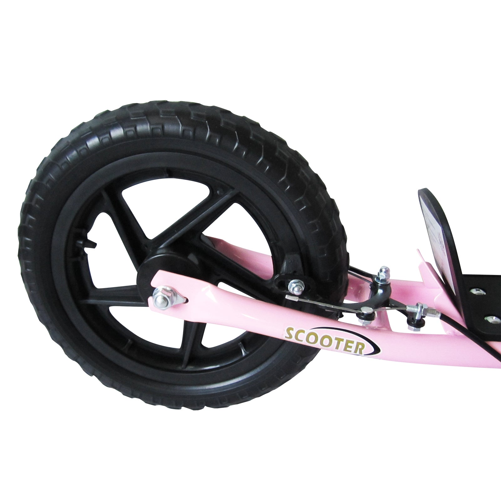 Kick Scooter for Kids 5-12 Years Old with Adjustable Height Handlebar, Non-slip Footplate, Big Wheels, Rear Brake, Pink