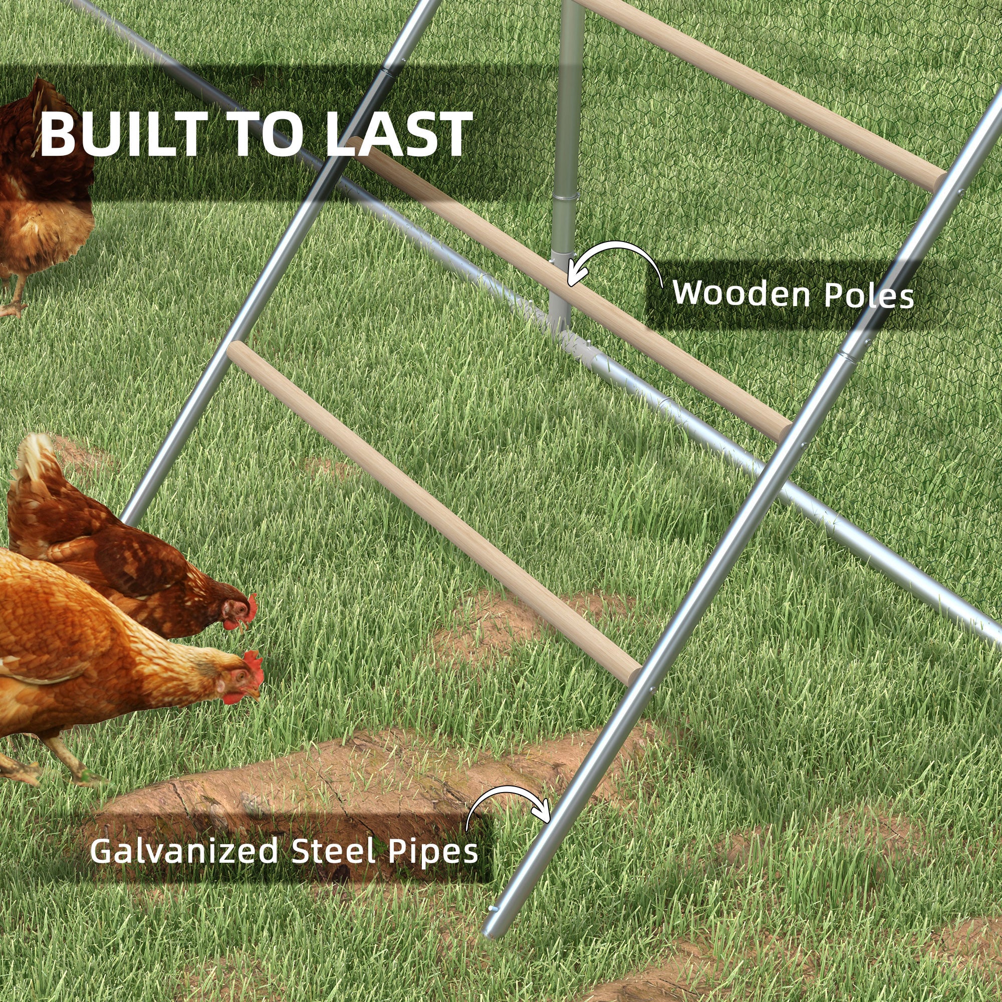 Chicken Roost for Coop, Jungle Gym Roosting Bar, 55" x 33.75" - Natural Wood - Image 5