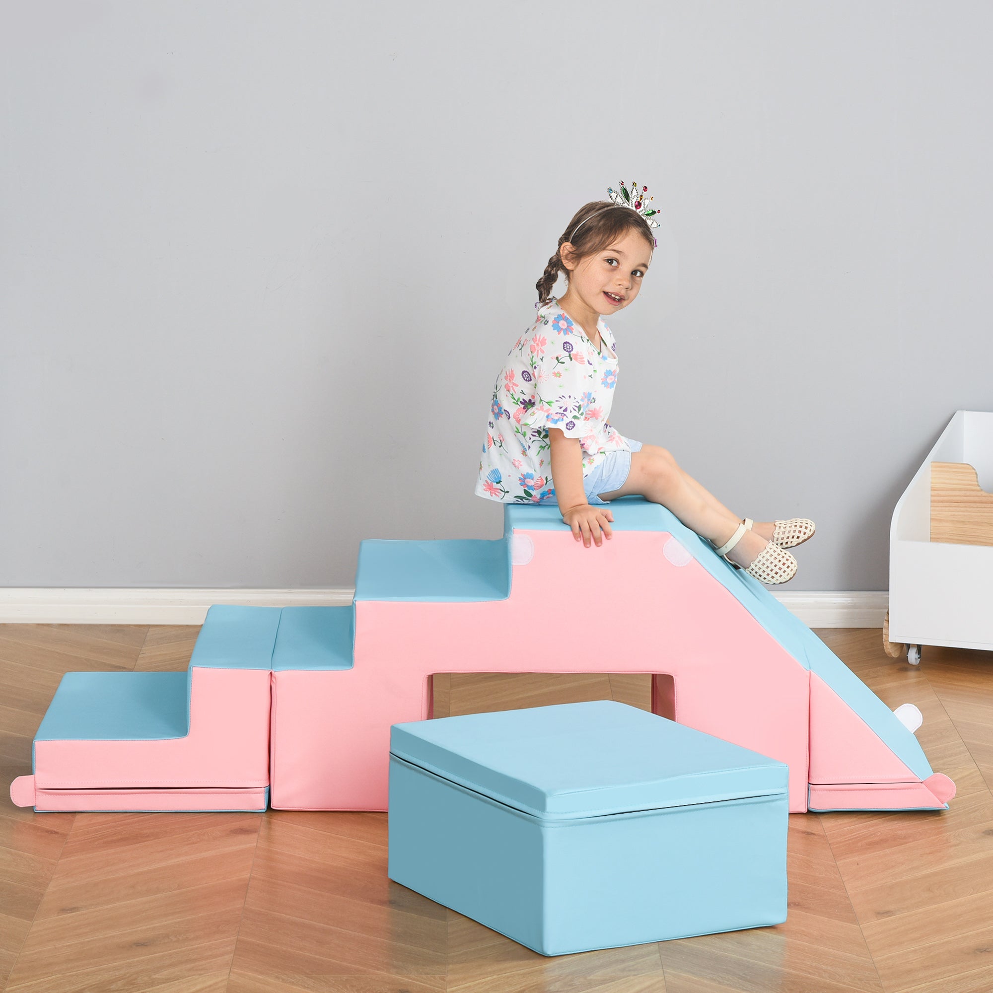 2 Piece Foam Climbing Toys for Toddlers 1-3 Years to Slide, Climb and Crawl, Multicolor