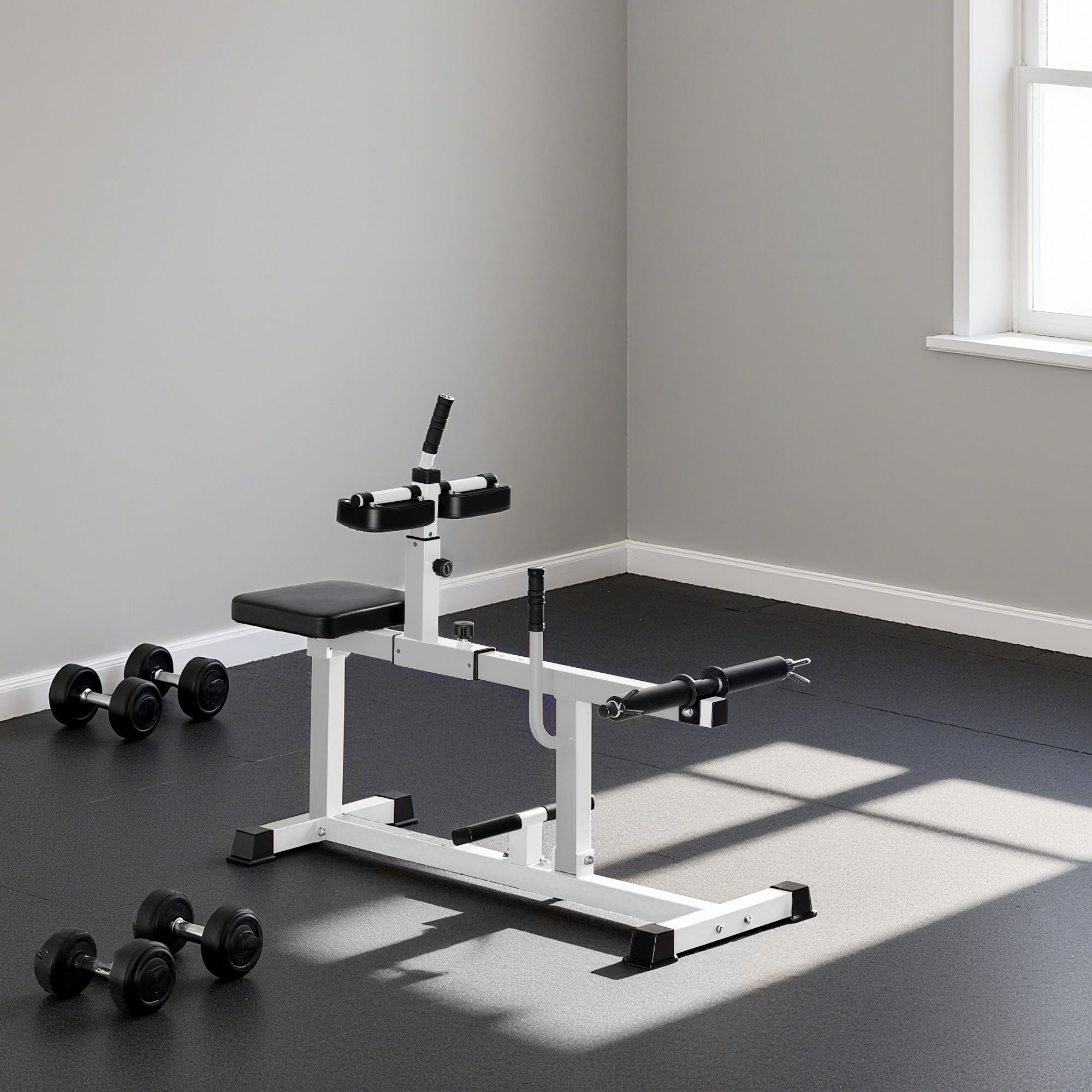 Adjustable Steel Seated Calf Raise Exercise Strength Training Gym Equipment, White