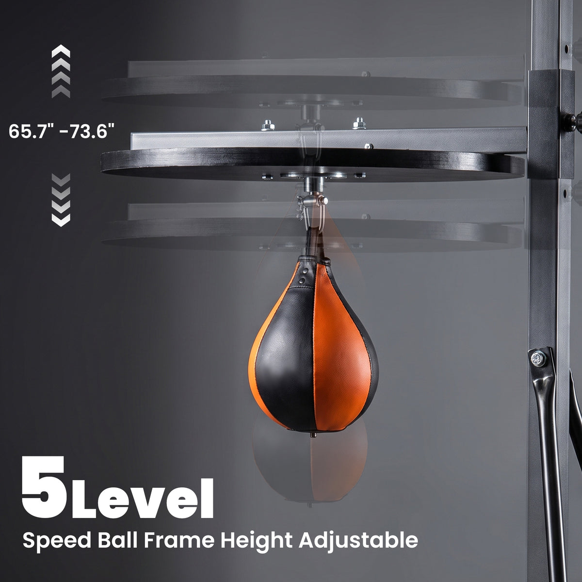 2-in-1 Punching Bag with Stand for Adults, 65.7"-73.6" Height Adjustable Freestanding Heavy Bag Stand with Speedball