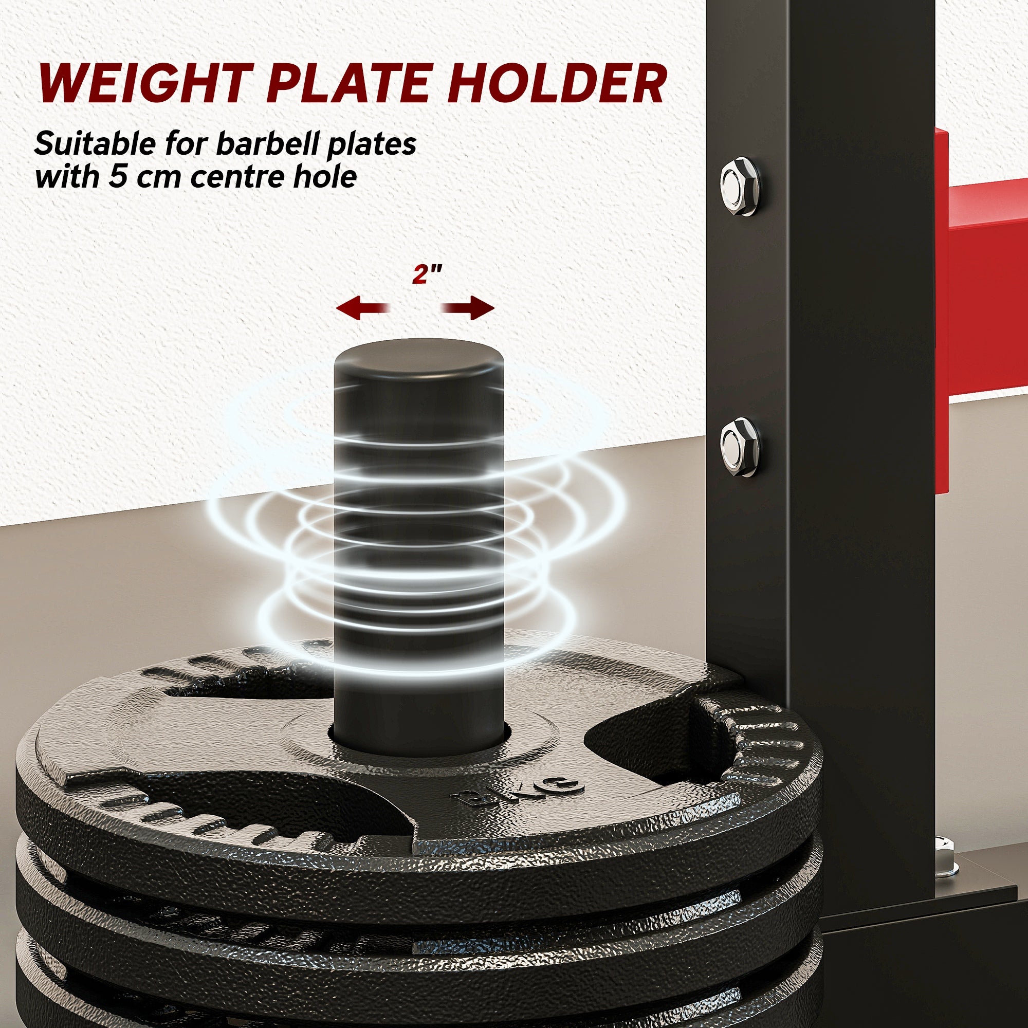 Adjustable Squat Rack, 660lbs Multi-Functional Bench Press Rack for Weight Lifting Home Gym Strength Training, Red