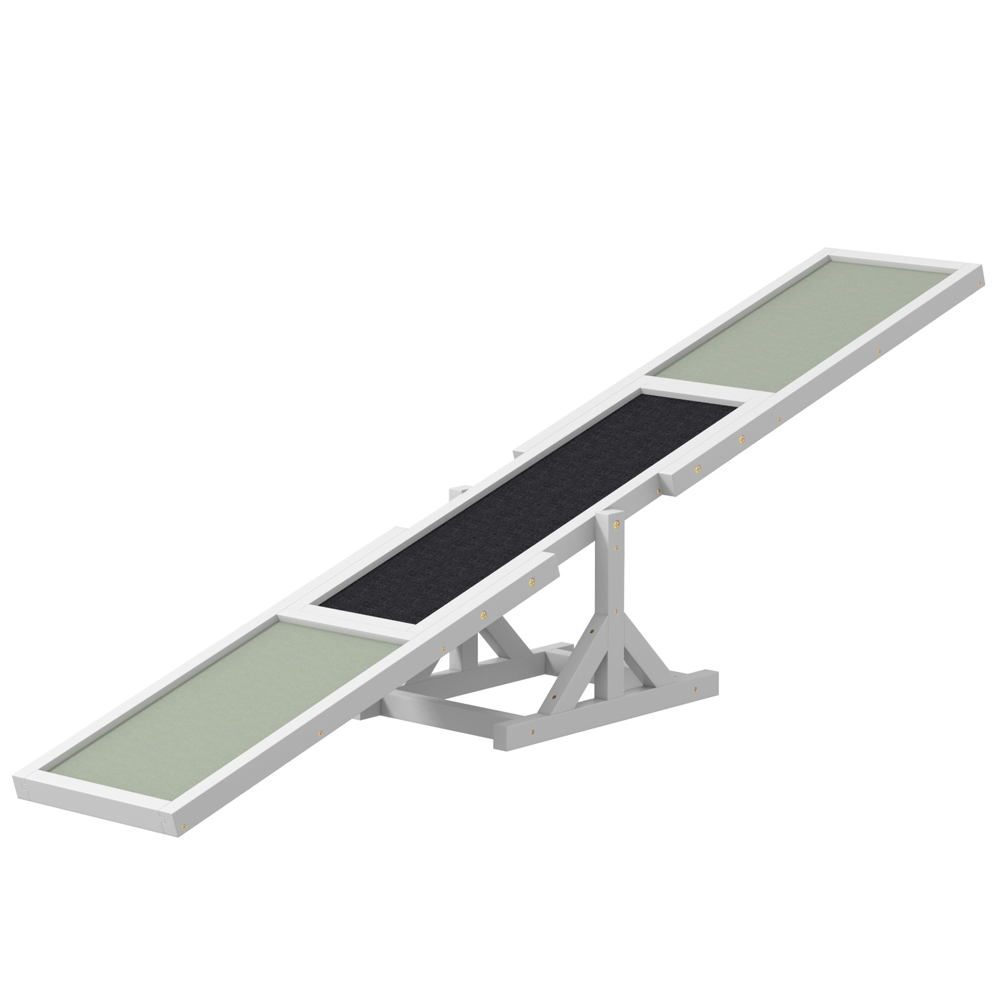 Wooden Dog Agility Seesaw for Training and Exercise, White - White