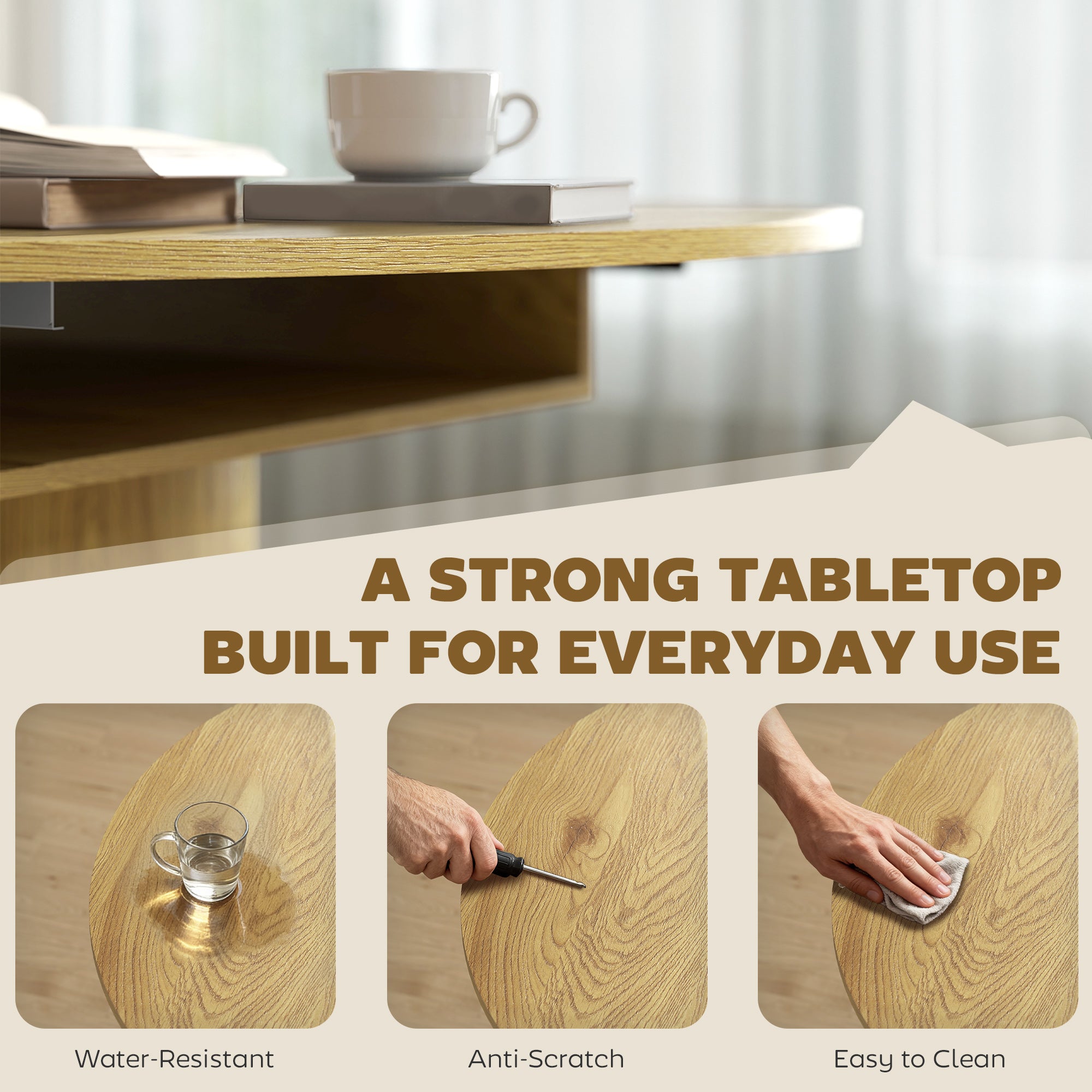 Extendable Dining Table for 6, 60" Farmhouse Kitchen Table with 2-Tier Storage Shelf and Fluted Sliding Doors, Natural