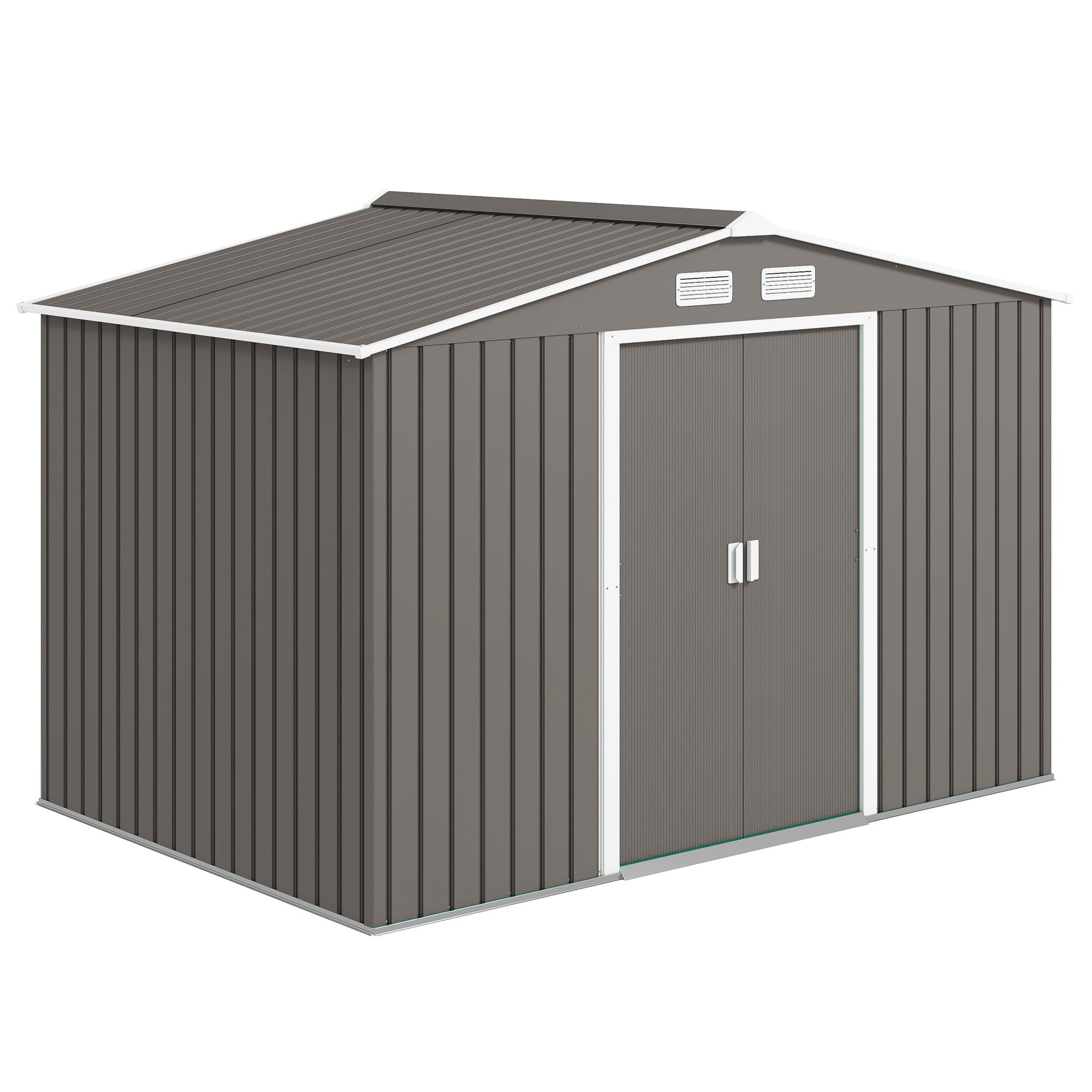 Large Outdoor Storage Shed, 9x6 Garden Tool Shed for Patio, Garage, Lawn, Gray - Gray