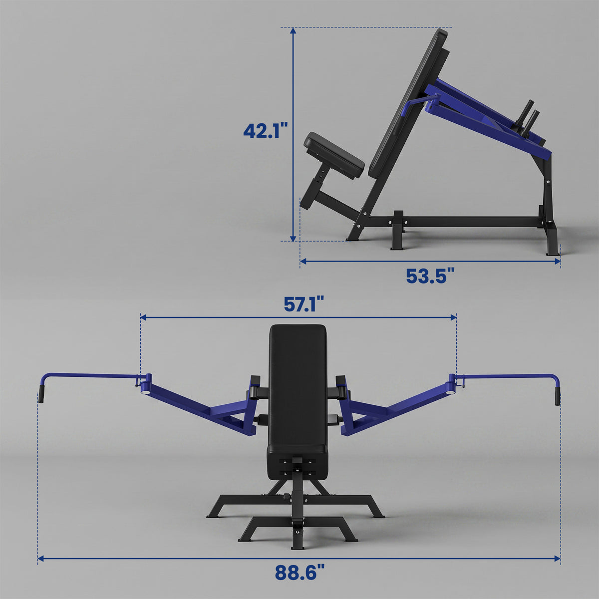 Seated Chest Press Machine, 660 lb Chest Fly Machine with Adjustable Lever Arms, Adjustable Seat, Dark Blue