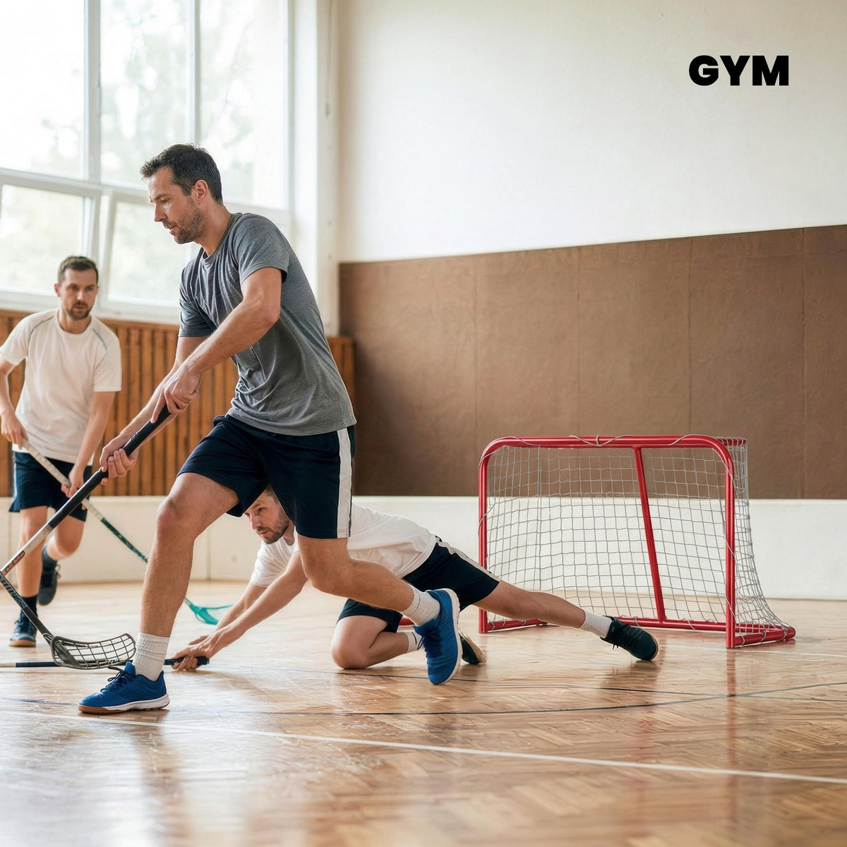 35" x 18" Street Hockey Goal, Easy Setup Hockey Net with Metal Frame, Lightweight & Portable