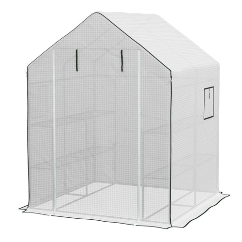 01-0472 Replacement Cover, 55" x 56.25" x 74.75" Walk-in Greenhouse Cover Reinforced Anti-Tear PE Hot House Cover, White - White