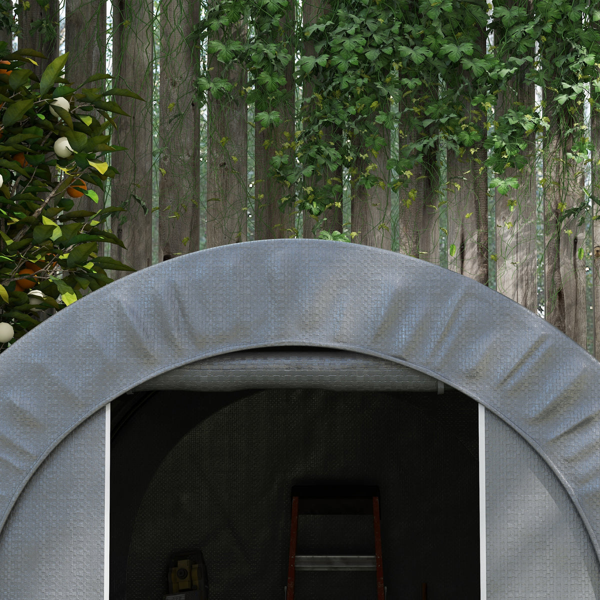 Galvanized Metal 6' x 8' Outdoor Storage Tent, Heavy Duty and Waterproof Portable Shed, for Bike, Motorcycle, Tools