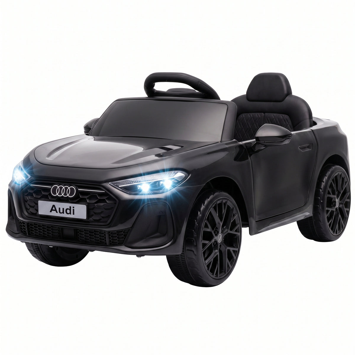 Audi A5L Licensed Electric Ride on Car for Kids 3-6 with Remote Control Dual Motors 4-Wheel Suspension Music, Black