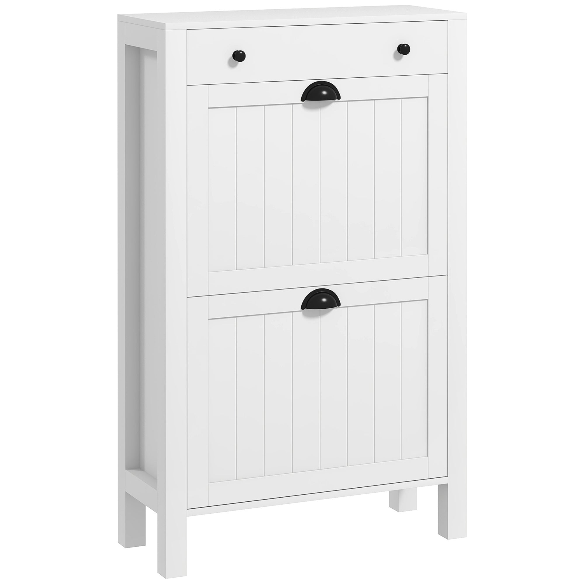 Shoe Storage Cabinet with 2 Flip Drawers for 8 Pairs of Shoes