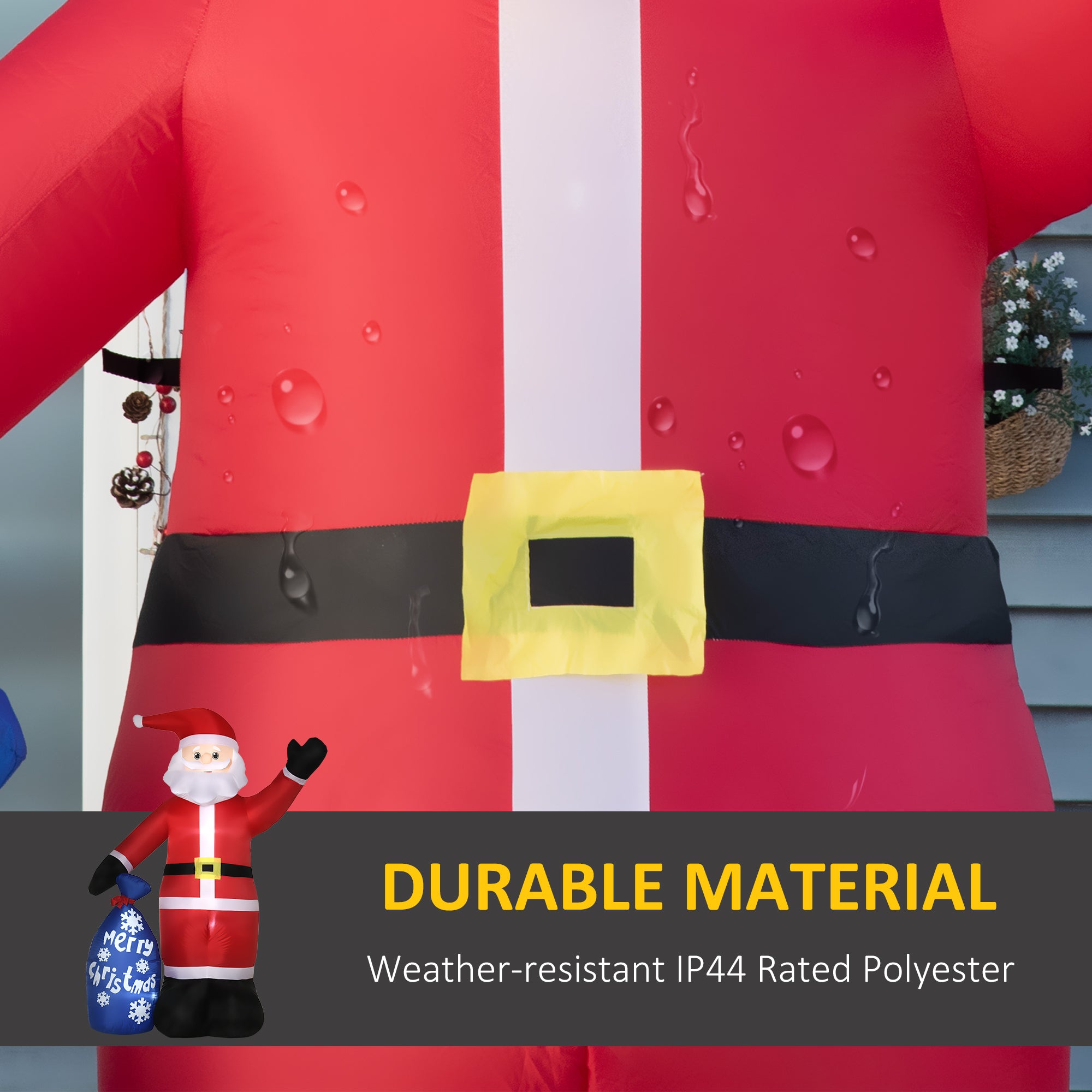 8ft Christmas Inflatables Outdoor Decorations Smiling Santa Claus with Gift Bag, Blow-Up LED Yard Christmas Decor for Lawn Garden Party