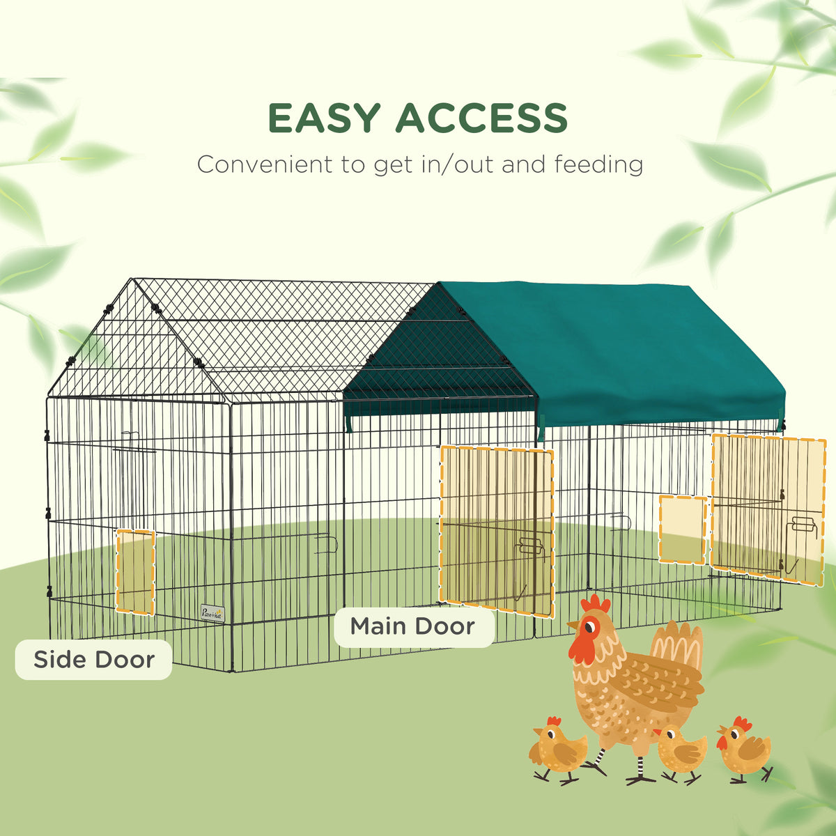 87" Small Animal Playpen with with Roof for Rabbits, Chicken, Chinchillas for Indoor/Outdoor Use, Green - Green - Image 5