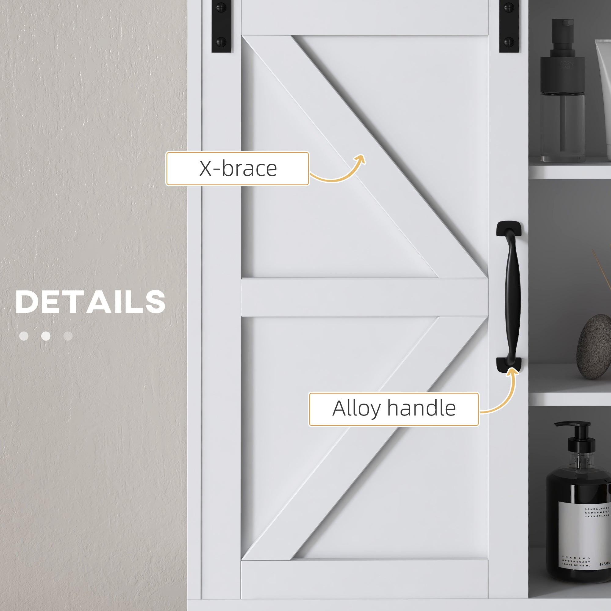 Bathroom Medicine Cabinet, Wall Cabinet with Sliding Door and Adjustable Shelf, 22.75" x 7.75" x 24.5", White