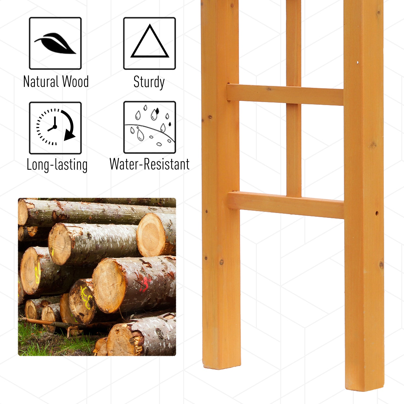 85" Wooden Garden Arbor for Wedding and Ceremony, Outdoor Garden Arch Trellis for Climbing Vines, Fir Wood, Orange - Orange - Image 5