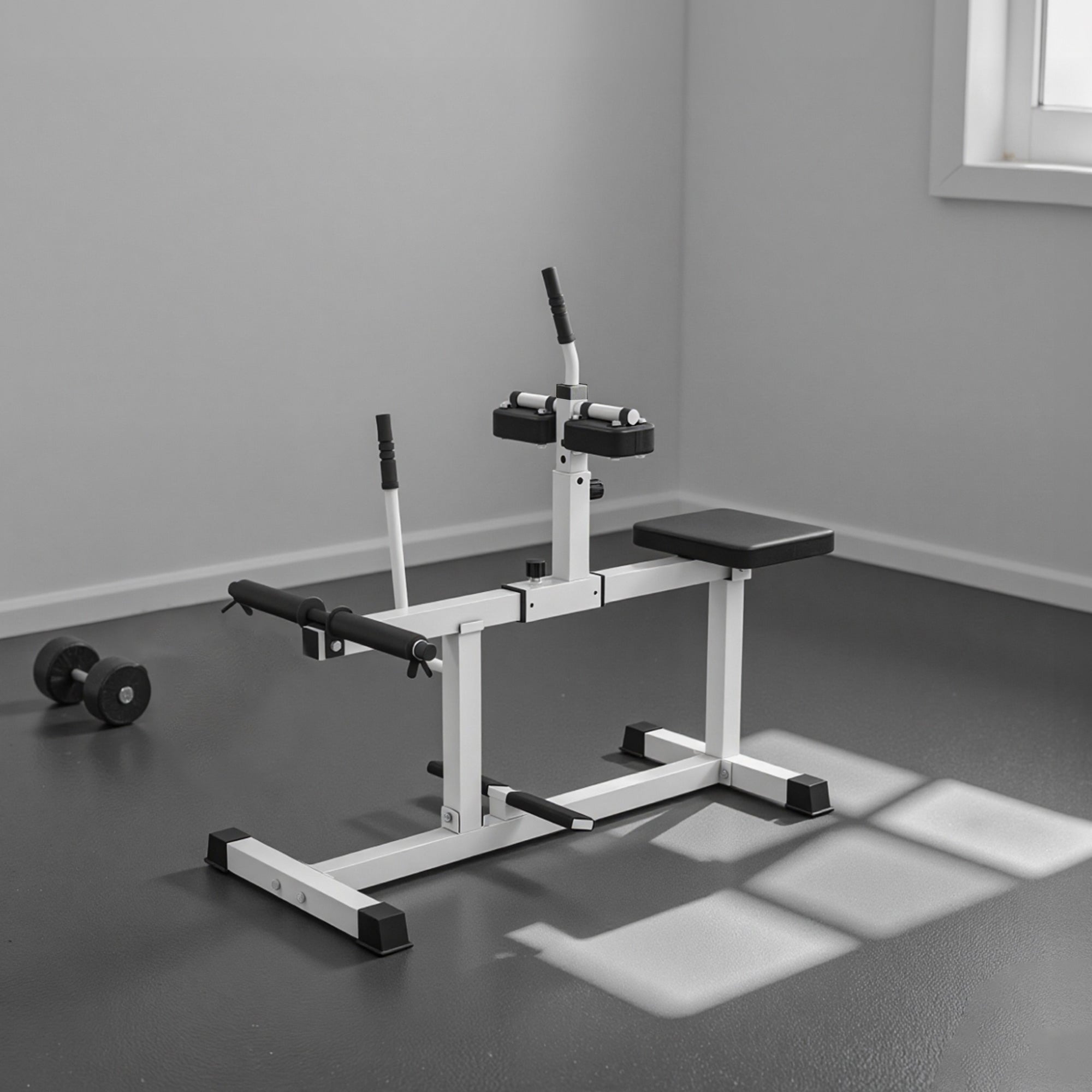 Adjustable Steel Seated Calf Raise Exercise Strength Training Gym Equipment, White