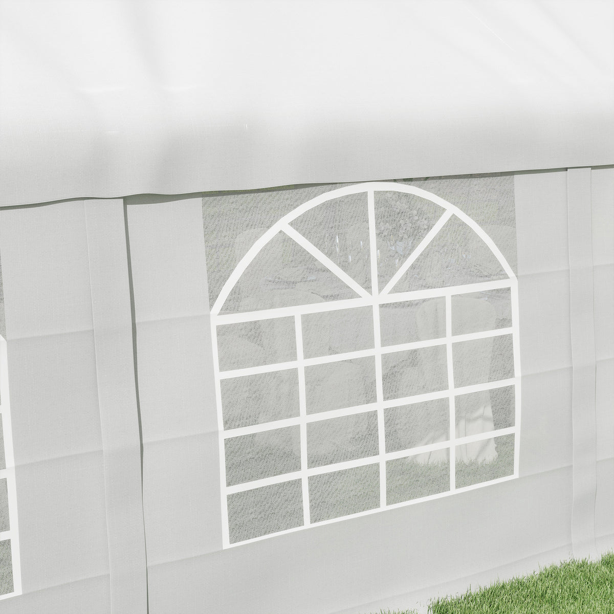 32x16 Outdoor Canopy Tent Heavy Duty Carport Tent with Cathedral Window Design for Party & Wedding, Removable Sidewalls, White