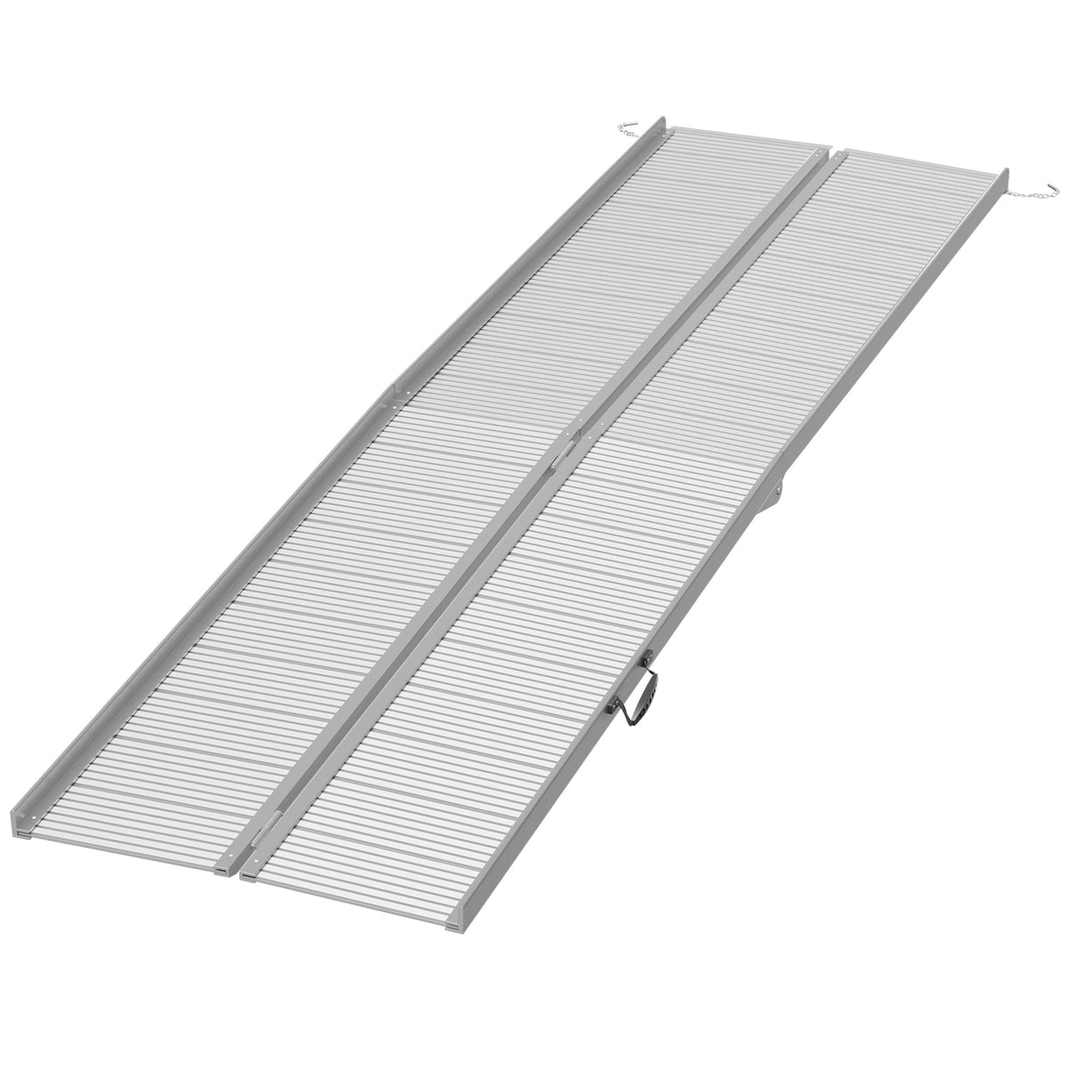 10 ft Foldable Heavy-Duty Wheelchair Ramp, for Home Steps Doorways, Handicap, Silver