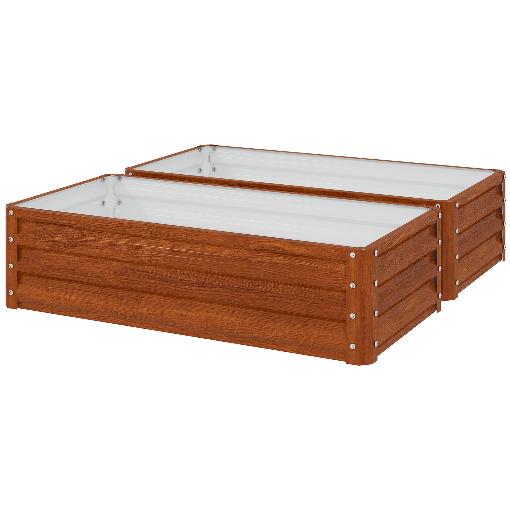 Galvanized Raised Garden Bed, 4' x 2' x 1' Metal Planter Box, for Growing Vegetables, Flowers, Herbs, Succulents, Brown - Brown